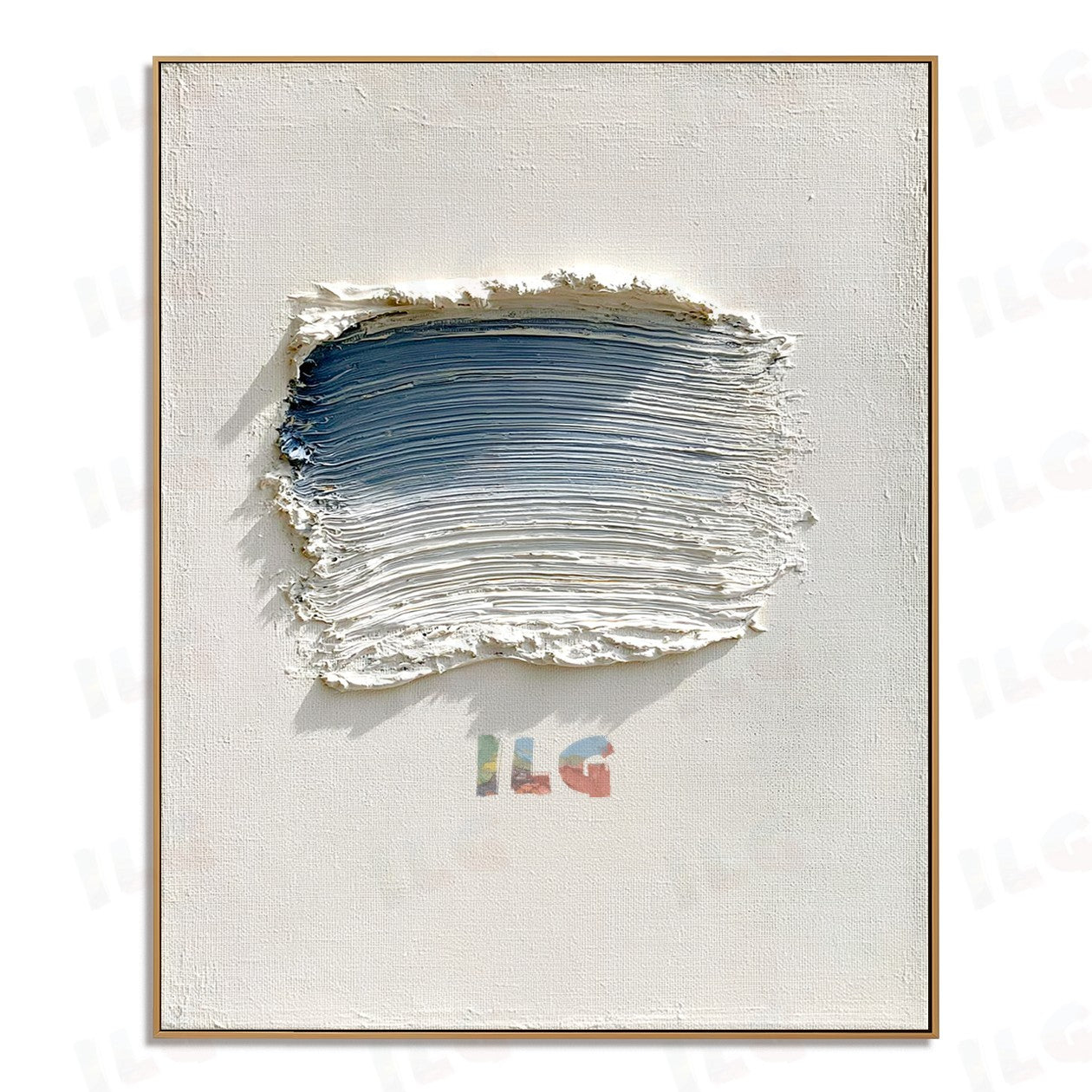 Blue Horizon Layer – Coastal Texture Minimal Wall Art
