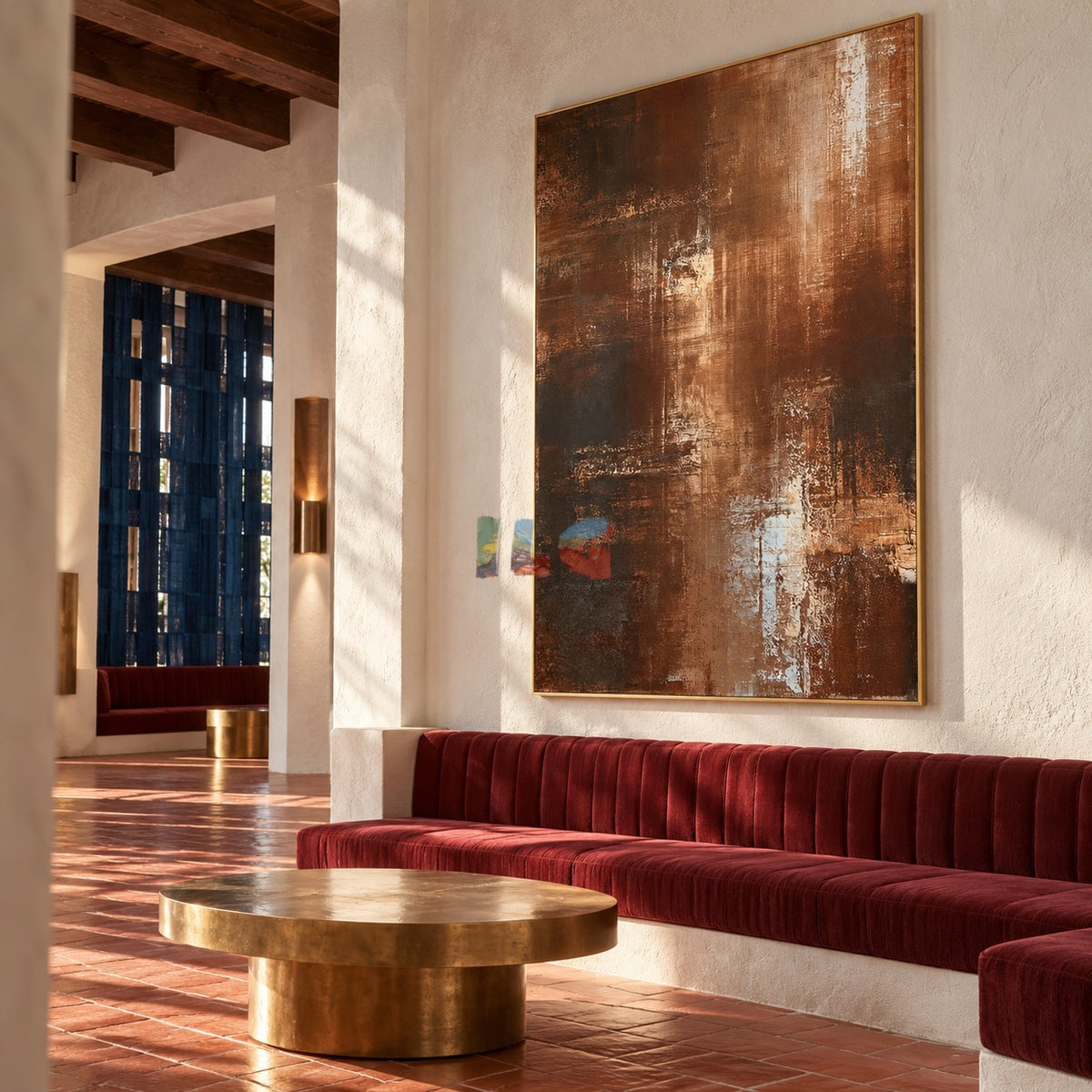 Bronze Nocturne – Metallic Copper Abstract Textured Wall Art