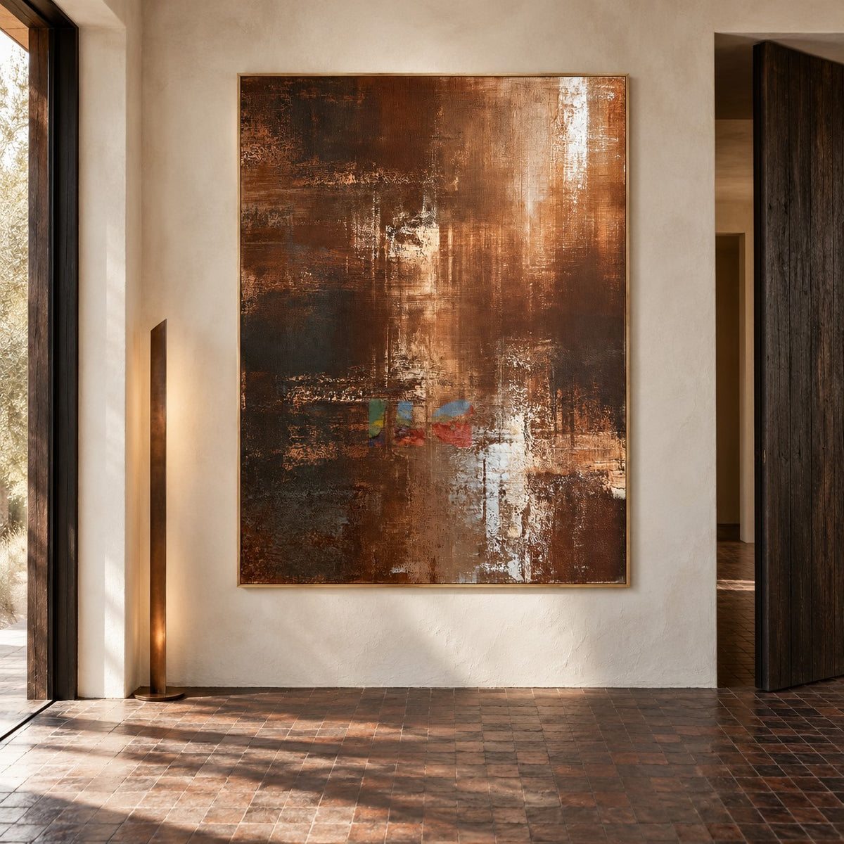 Bronze Nocturne – Metallic Copper Abstract Textured Wall Art