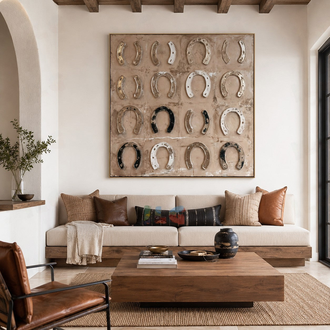 Horseshoe Grid – Wabi Sabi Textured Wall Art