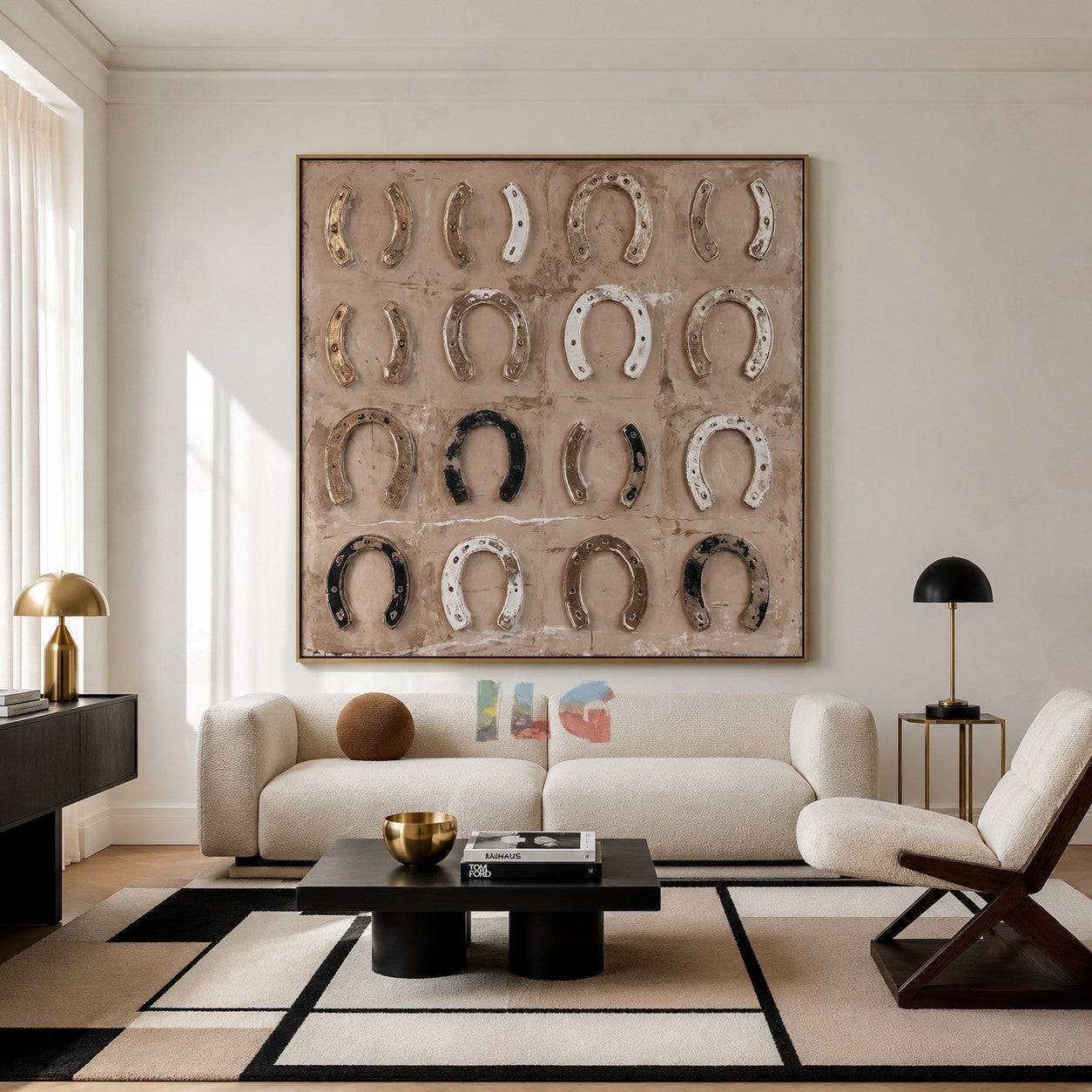 Horseshoe Grid – Wabi Sabi Textured Wall Art