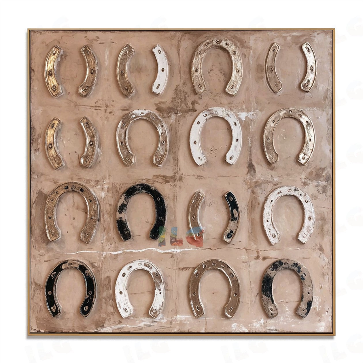 Horseshoe Grid – Wabi Sabi Textured Wall Art