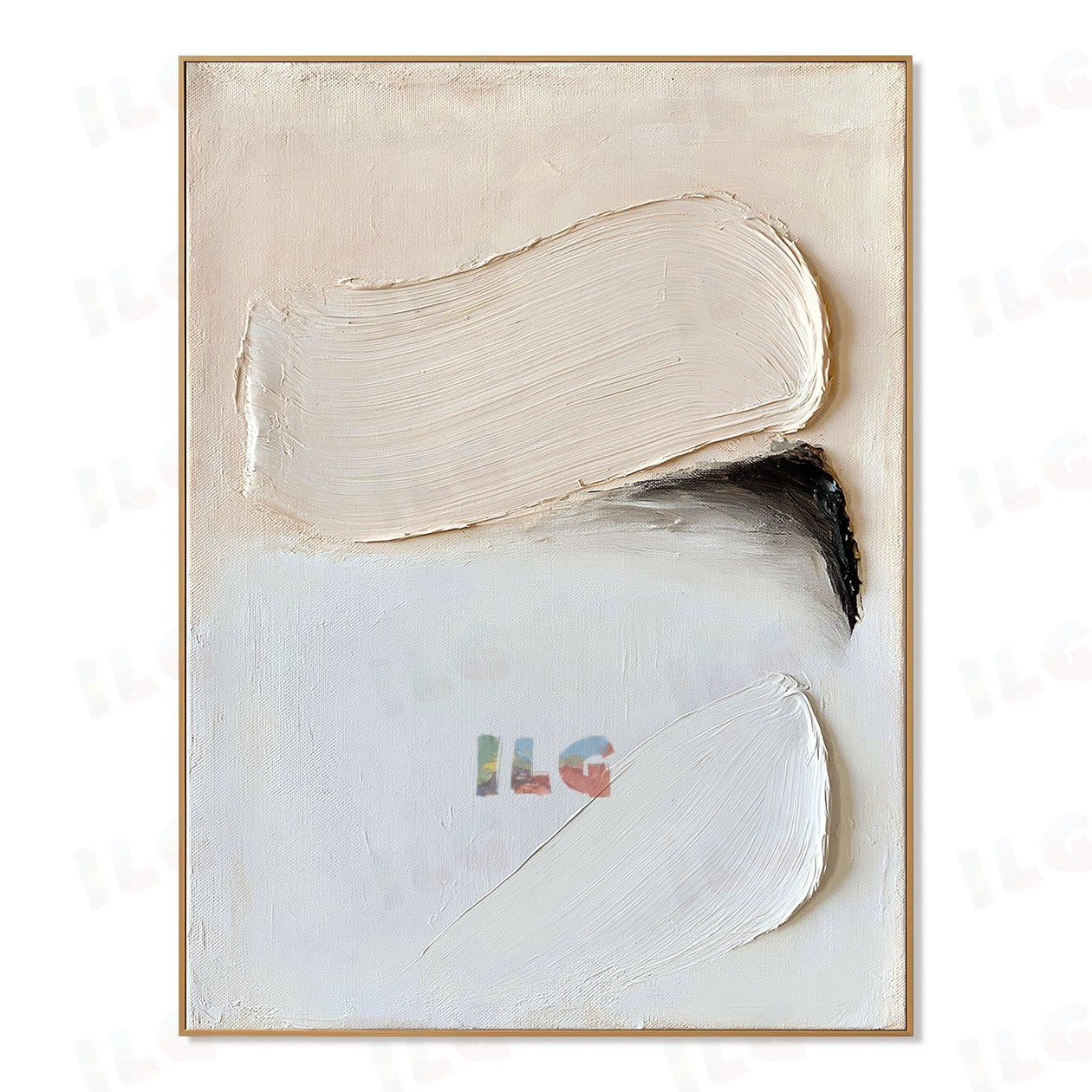 Layered Motion – Soft Arc Impasto Acoustic Wall Art