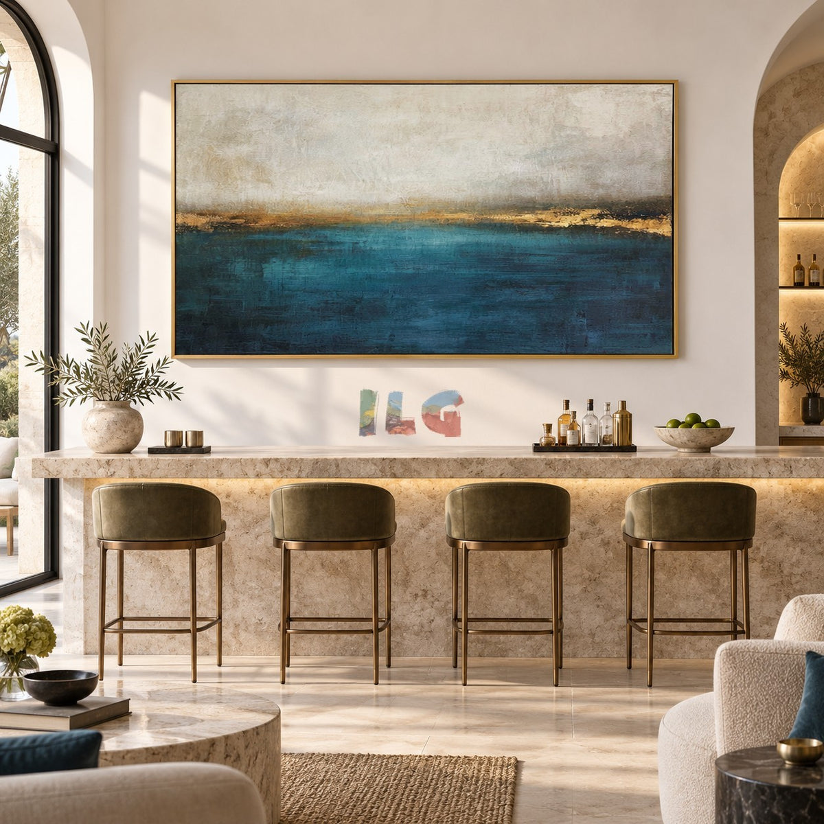 Ocean Mist Horizon – Abstract Seascape Wall Art