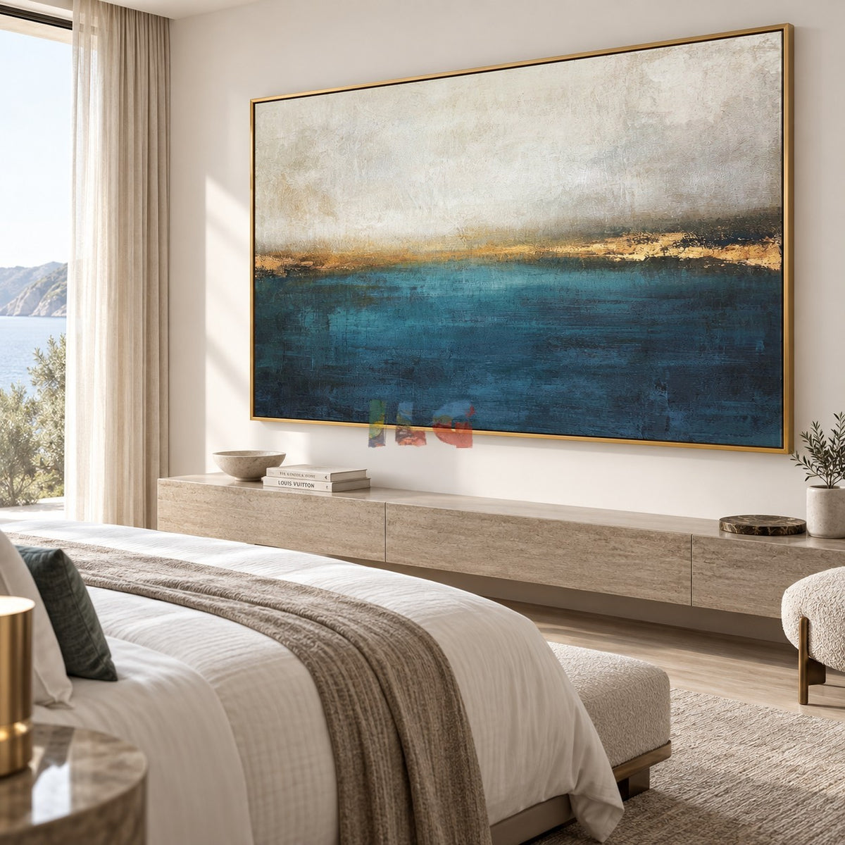 Ocean Mist Horizon – Abstract Seascape Wall Art
