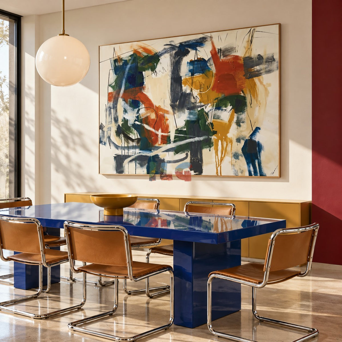 Ochre Current – Abstract Expressionist Brushstroke Wall Art