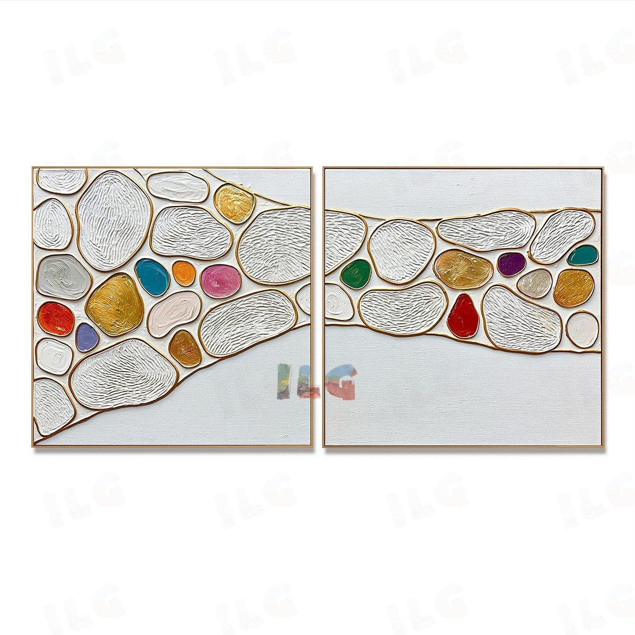 Pearlstone Passage – Abstract Textured Diptych Wall Art
