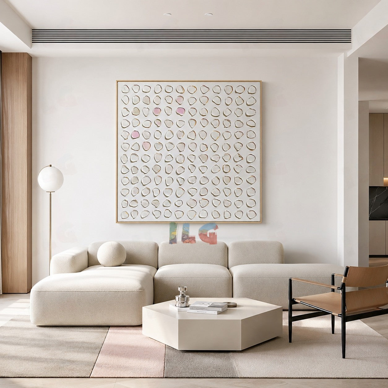 Porcelain Pebble Rhythm – Abstract Textured Wall Art