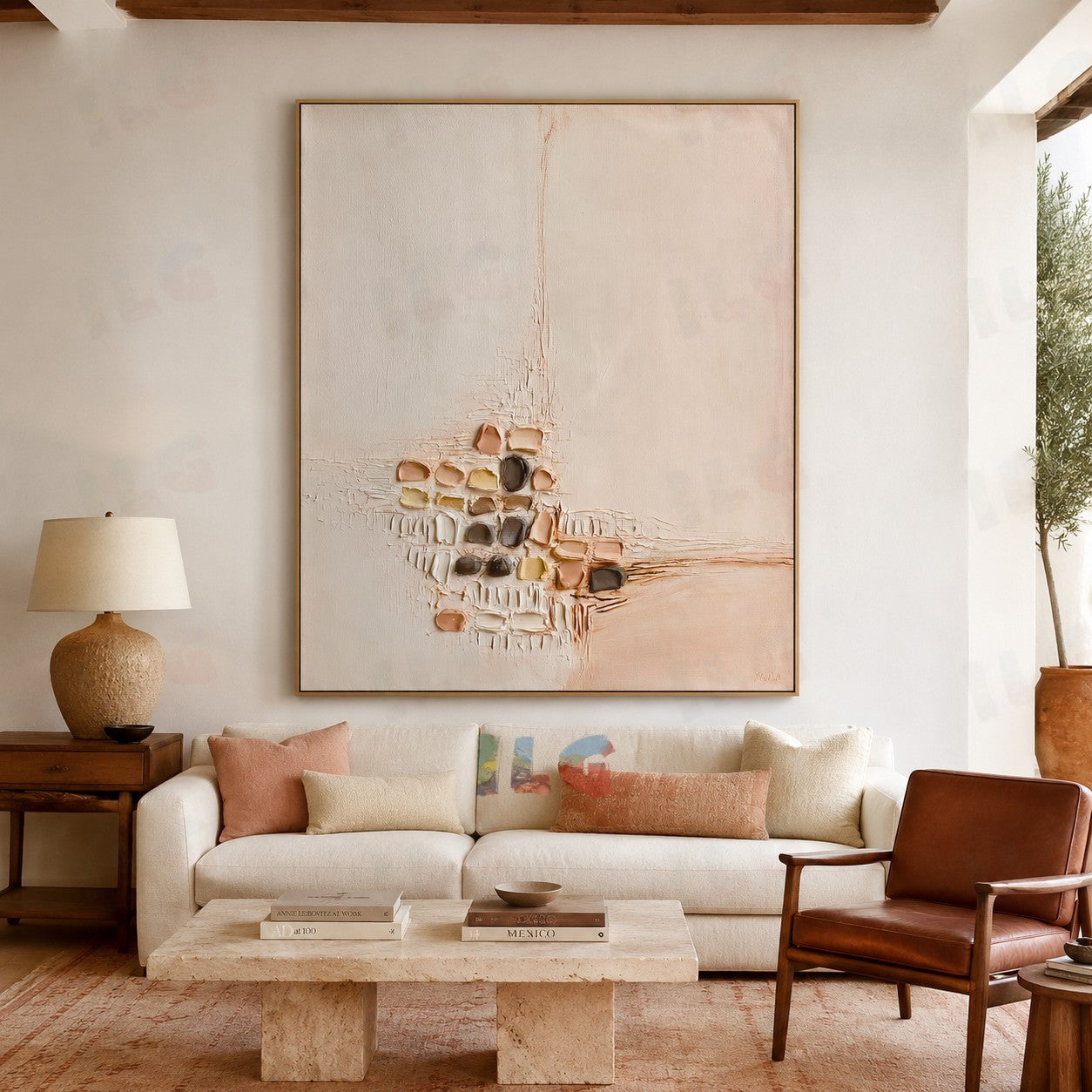 Quiet Drift – Neutral Texture Acoustic Abstract Wall Art