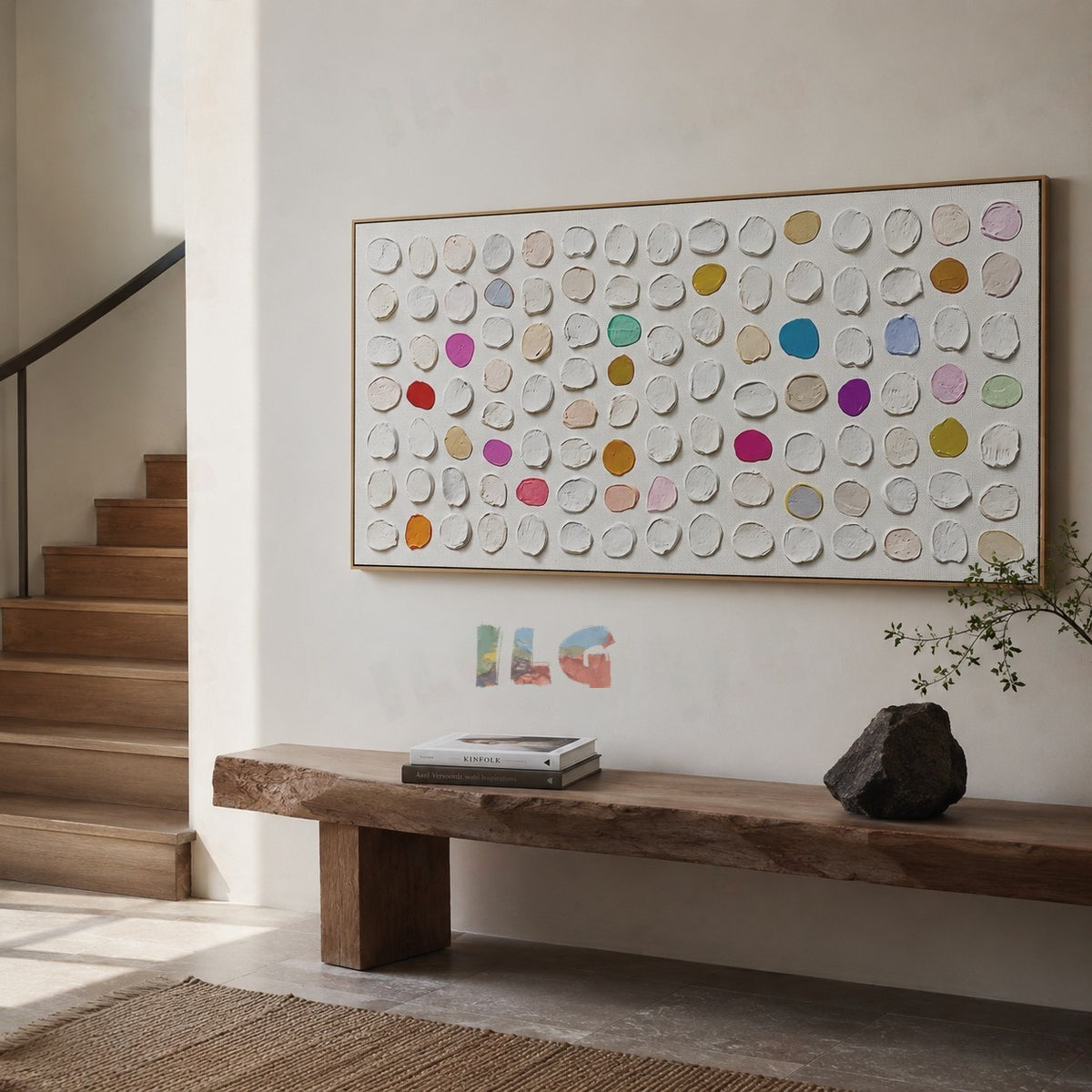 Spectrum Pebble Row – Abstract Textured Wall Art