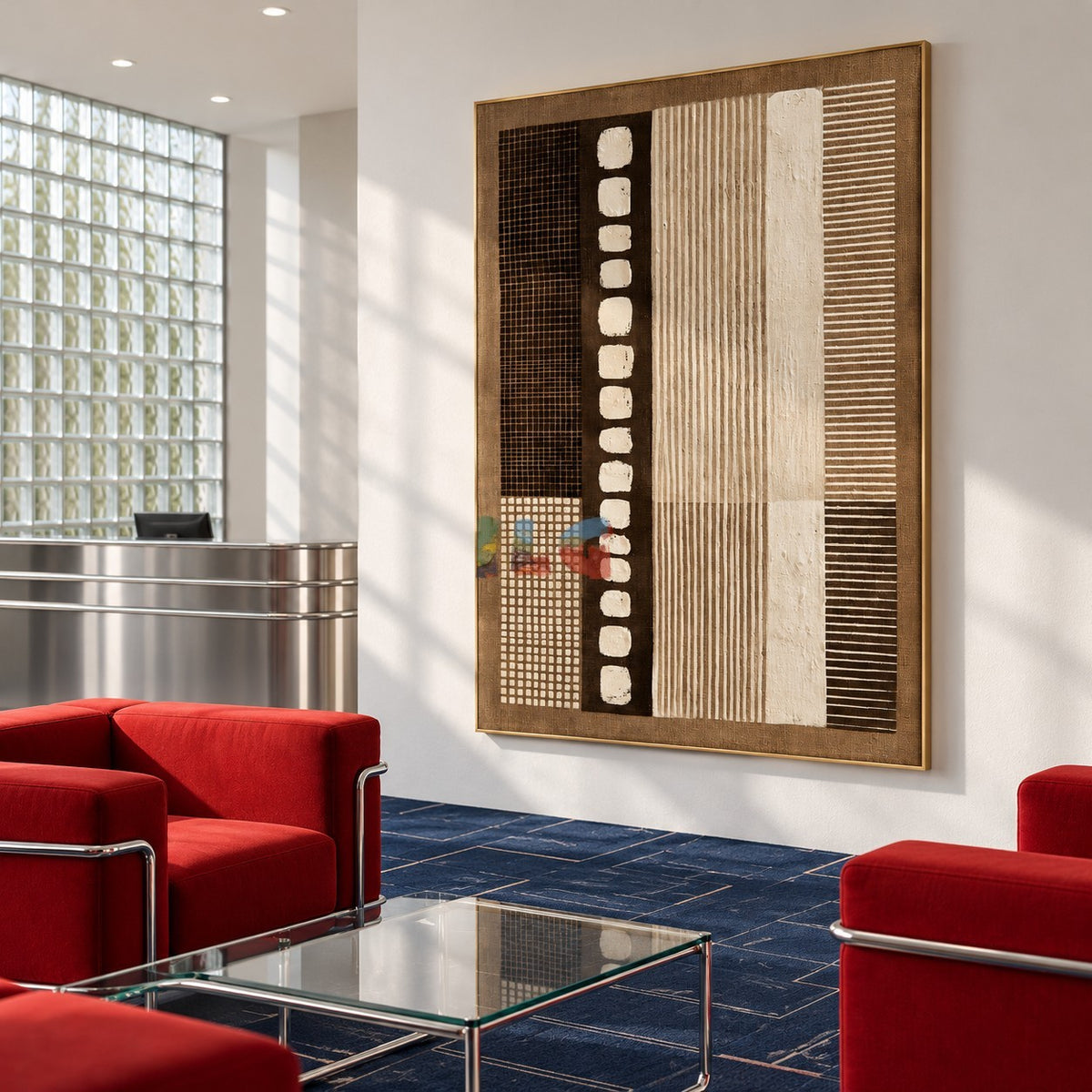 Woven Cadence – Neutral Geometric Textured Wall Art