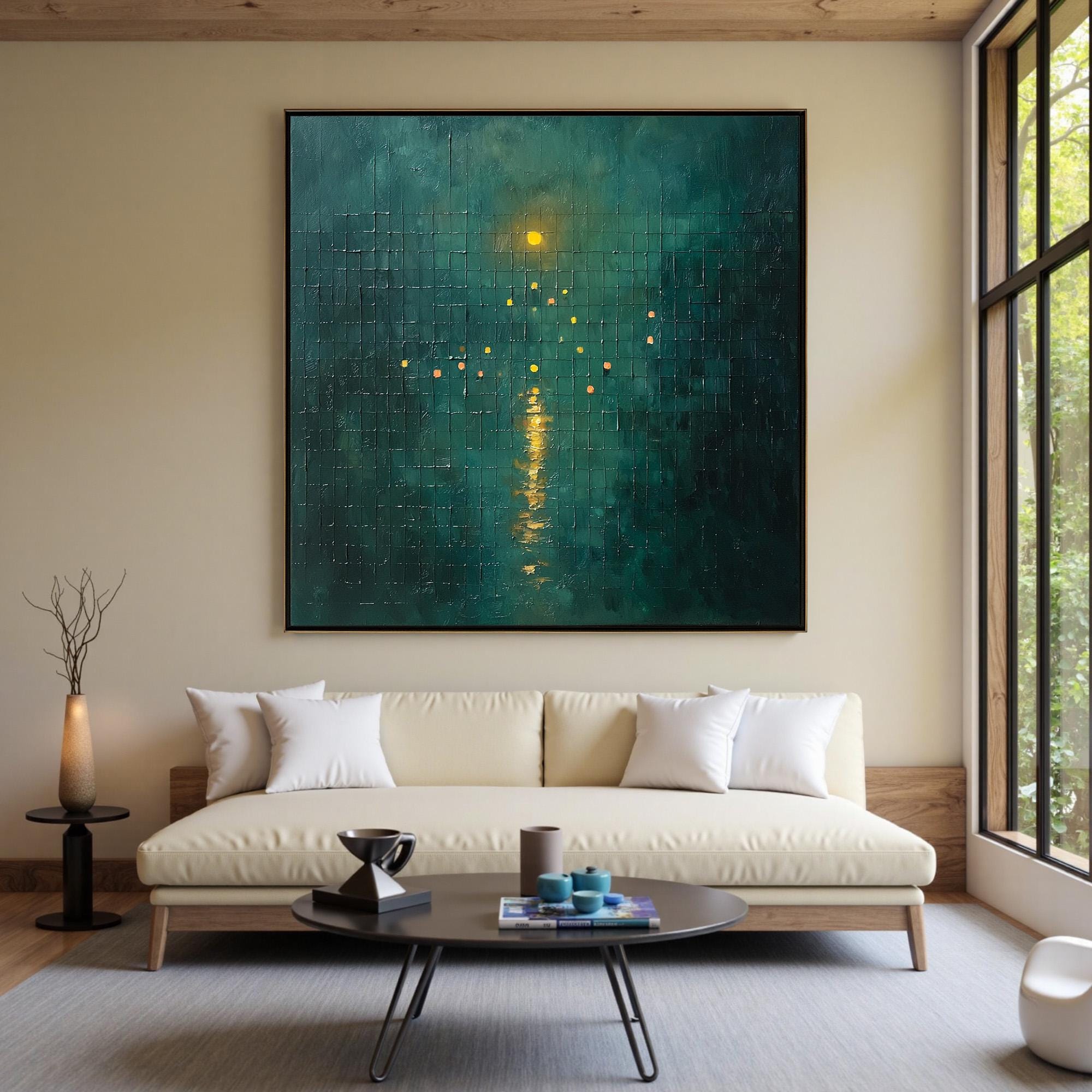 Luminous Depth – Abstract Textured Oil Painting