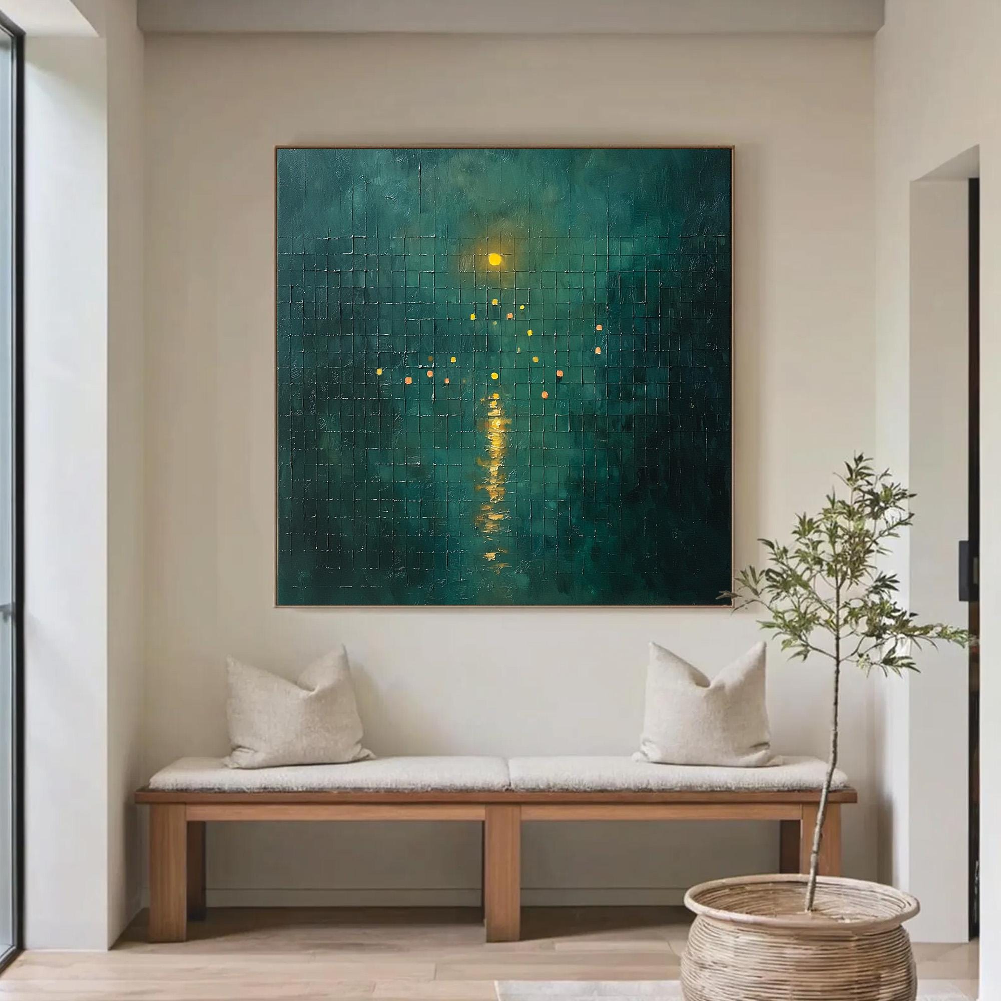 Luminous Depth – Abstract Textured Oil Painting