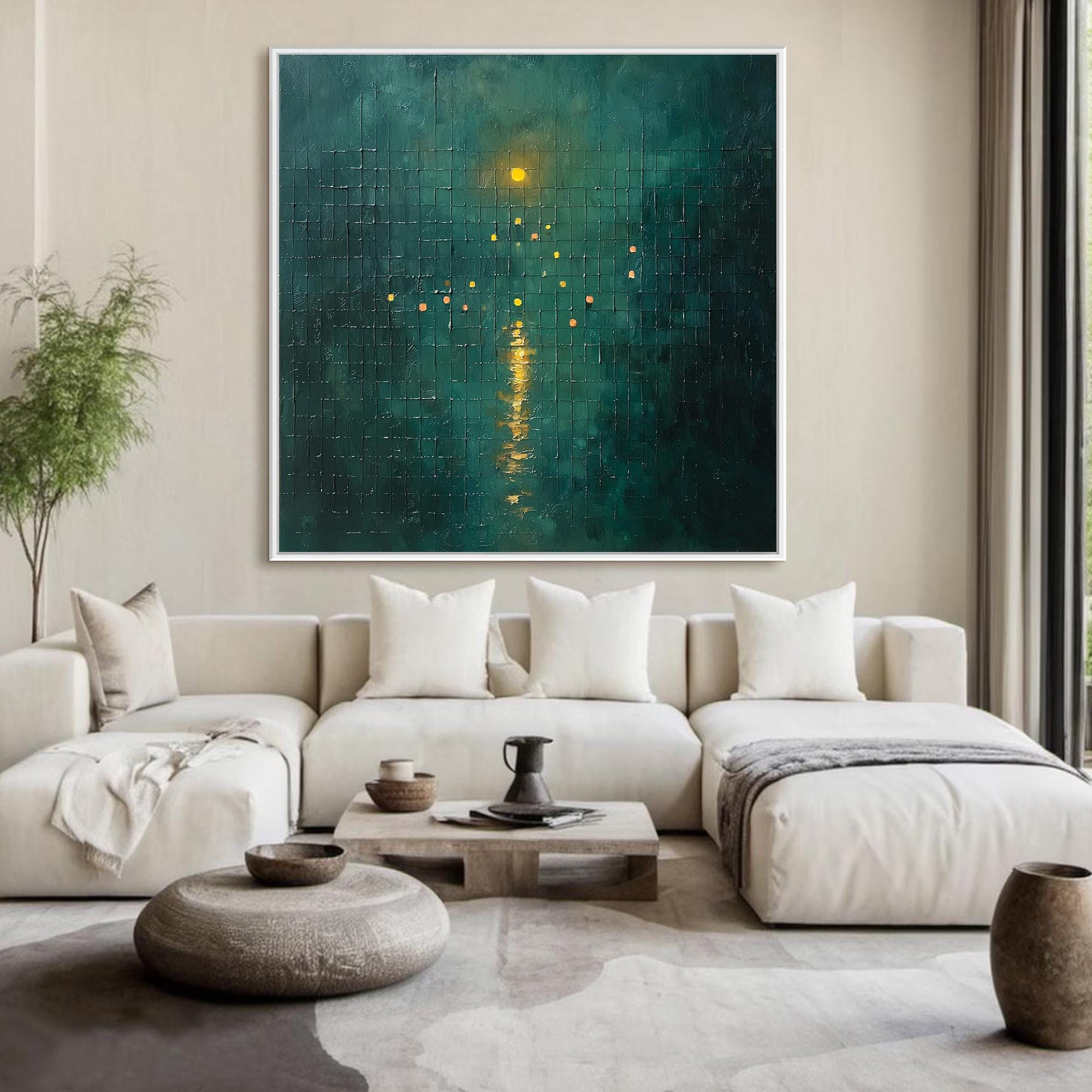Luminous Depth – Abstract Textured Oil Painting