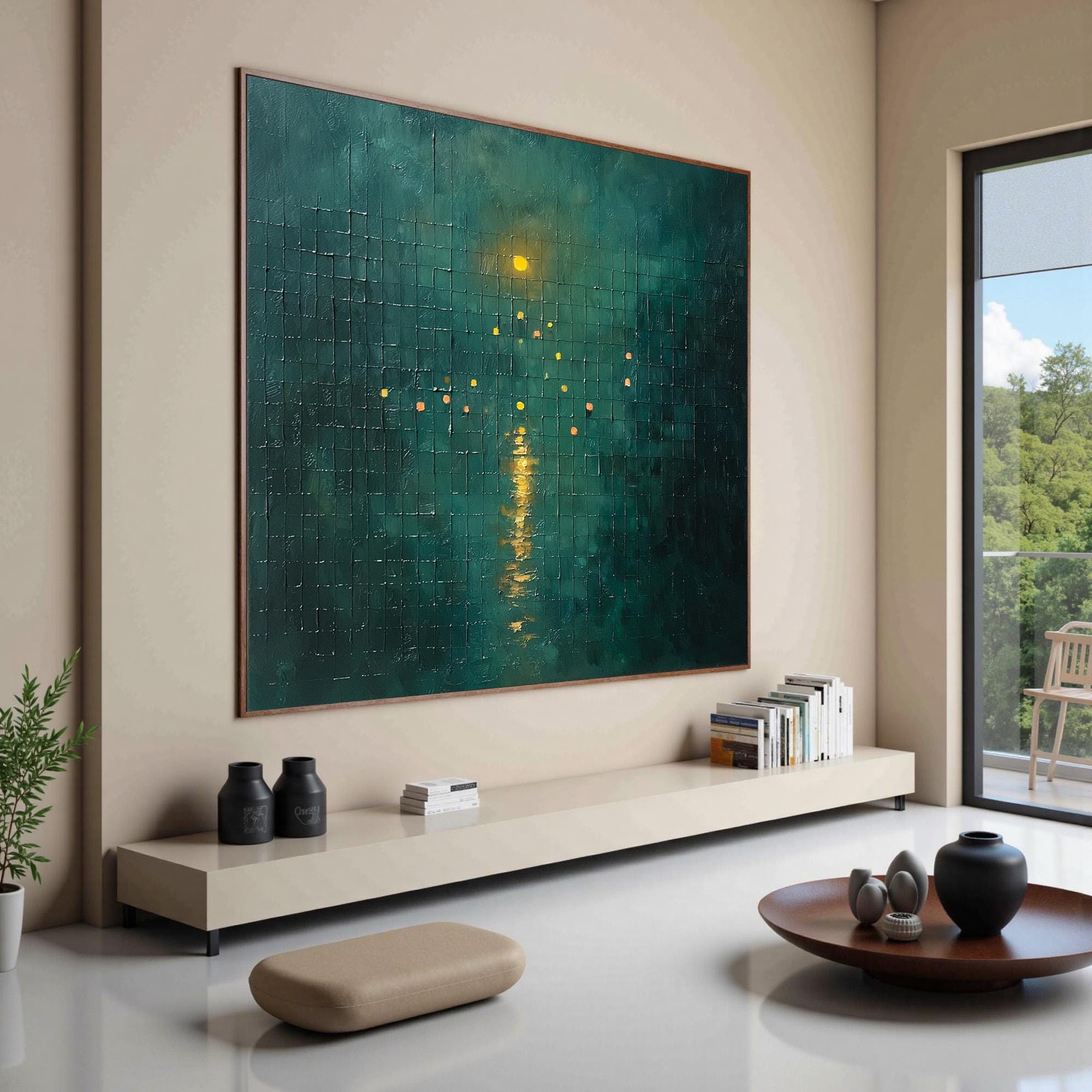 Luminous Depth – Abstract Textured Oil Painting