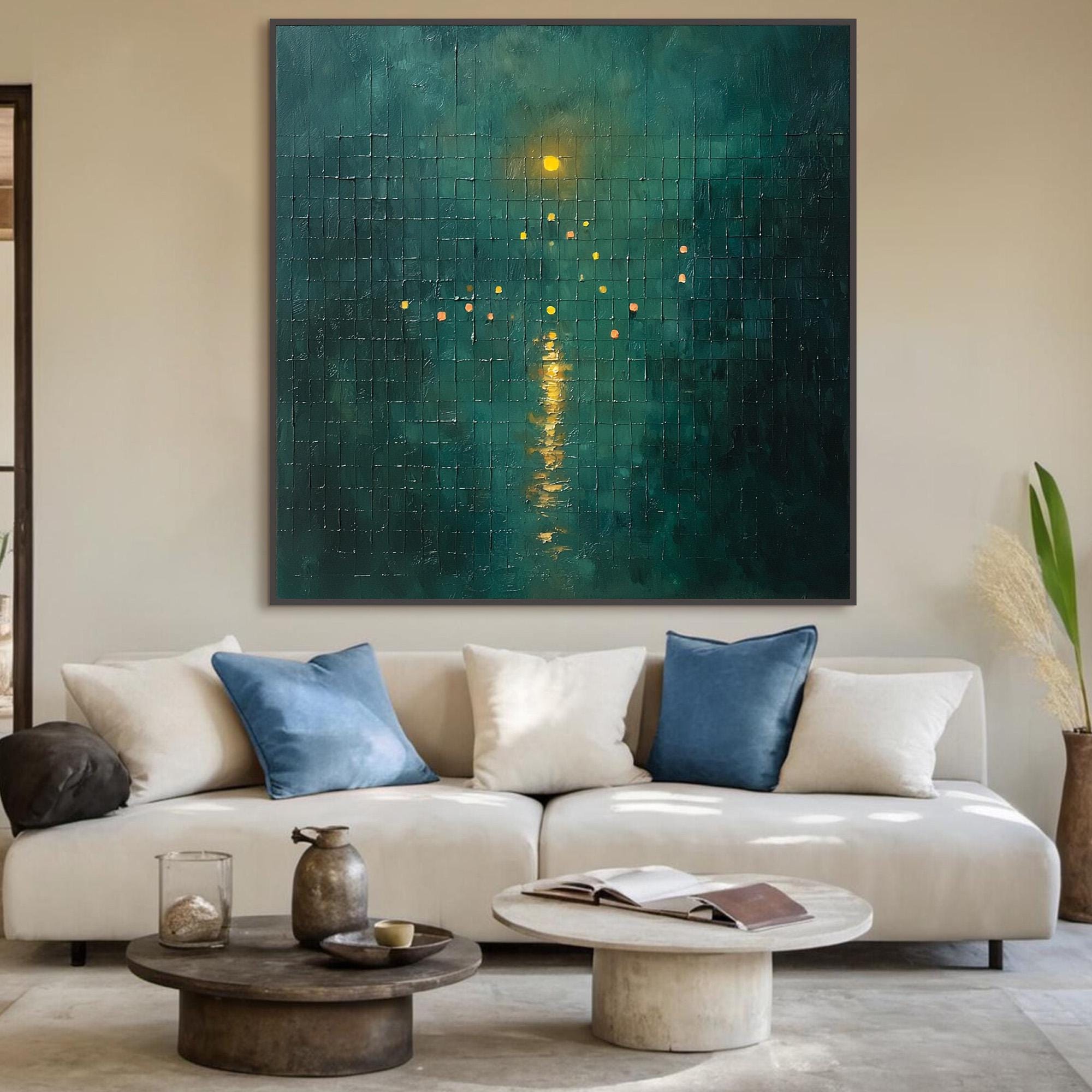 Luminous Depth – Abstract Textured Oil Painting