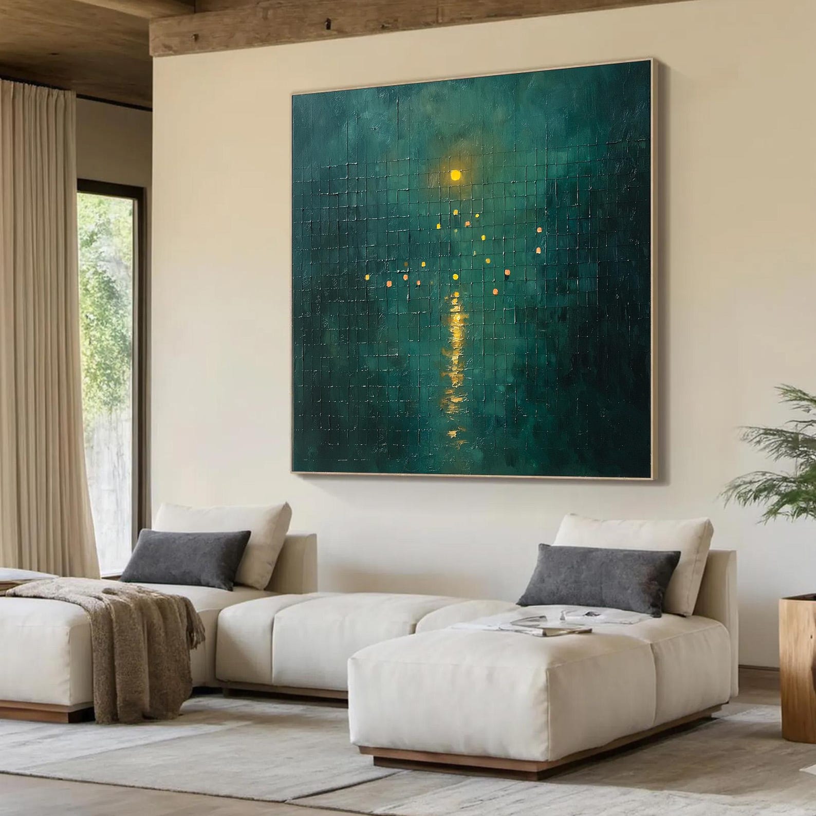 Luminous Depth – Abstract Textured Oil Painting