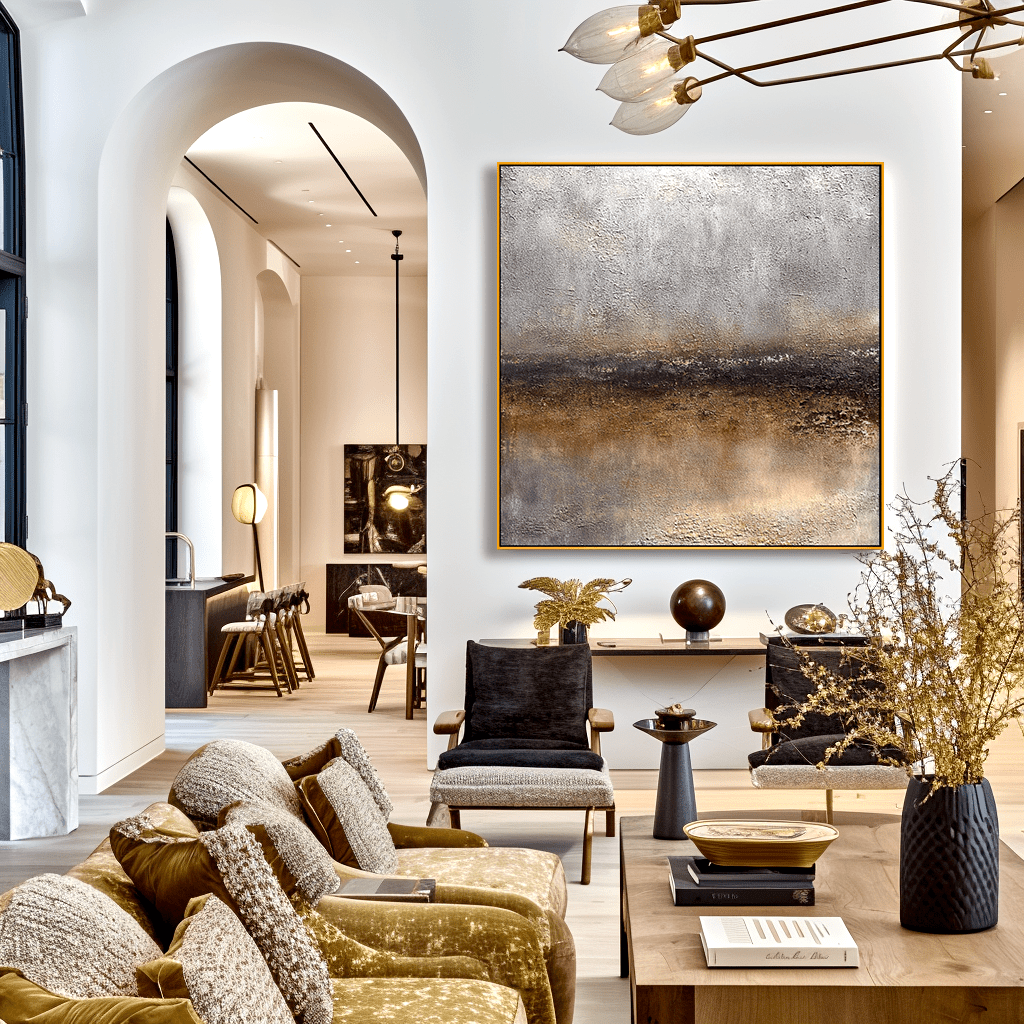 Earthen Veil – Textured Abstract Landscape Painting