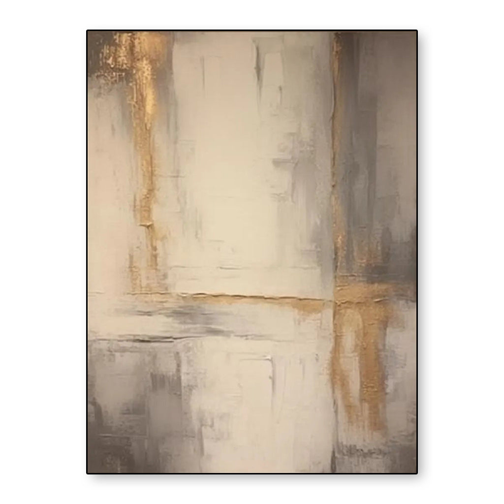 Golden Passage – Abstract Textured Painting in Beige and Gray Tones