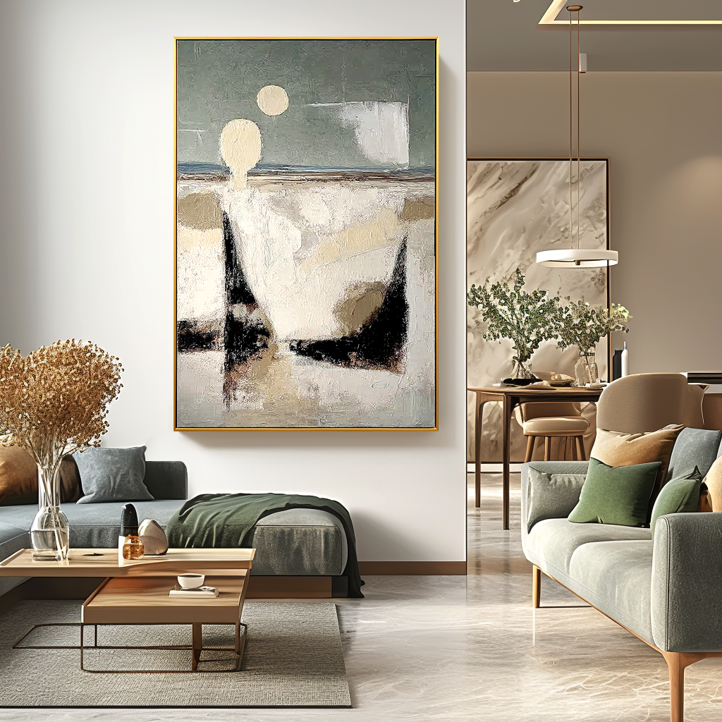 Pale Horizons — Textured Coastal Abstract Art