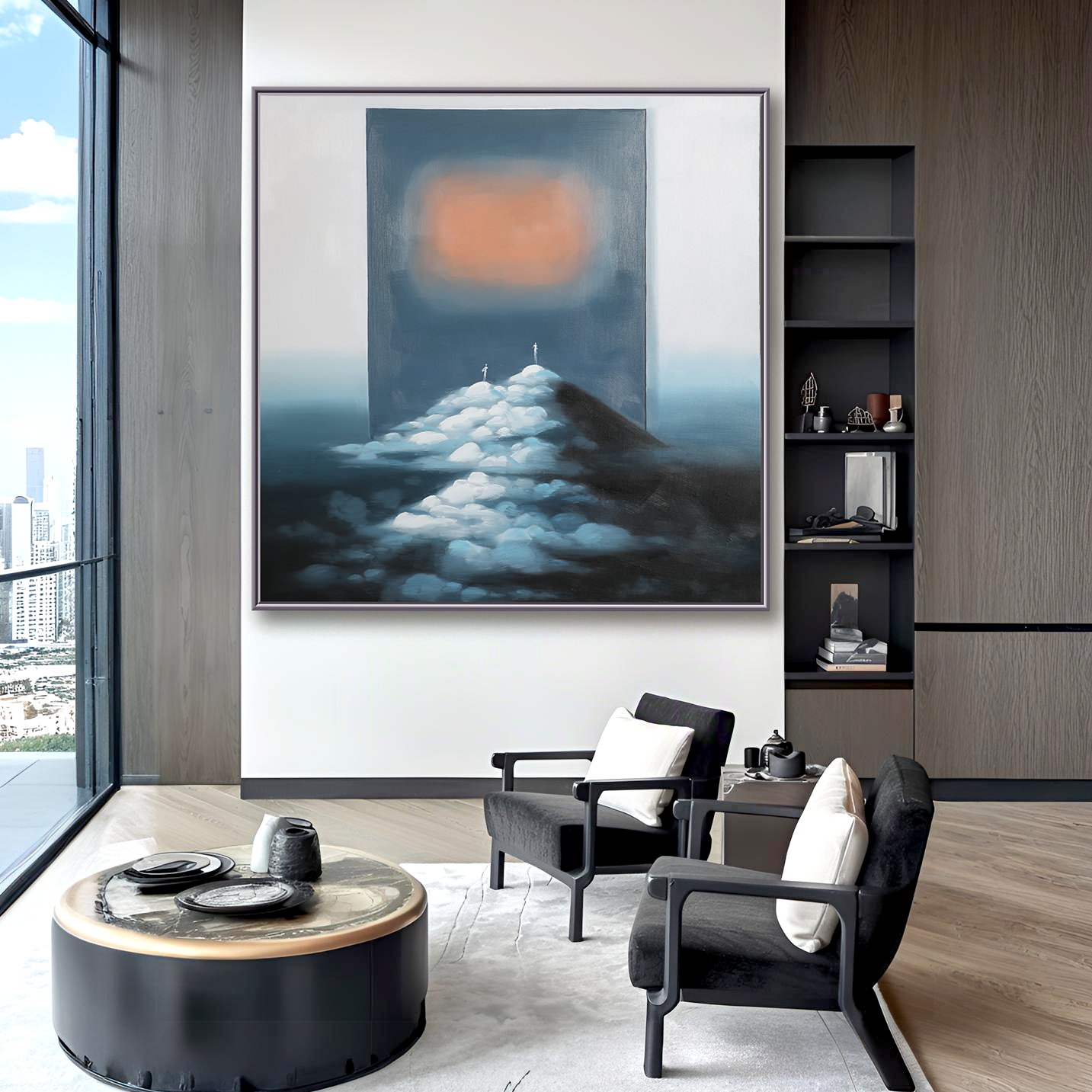 Path of Light – Surreal Abstract Landscape Oil Painting, Modern Art for Living Room and Office Décor
