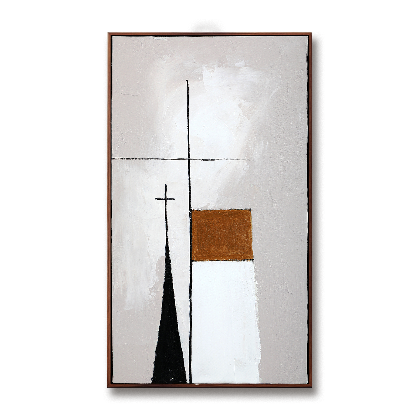 Quiet Geometry – Minimalist Textured Abstract Painting