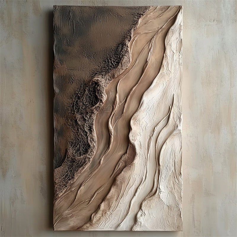 abstract textured painting in earth tones