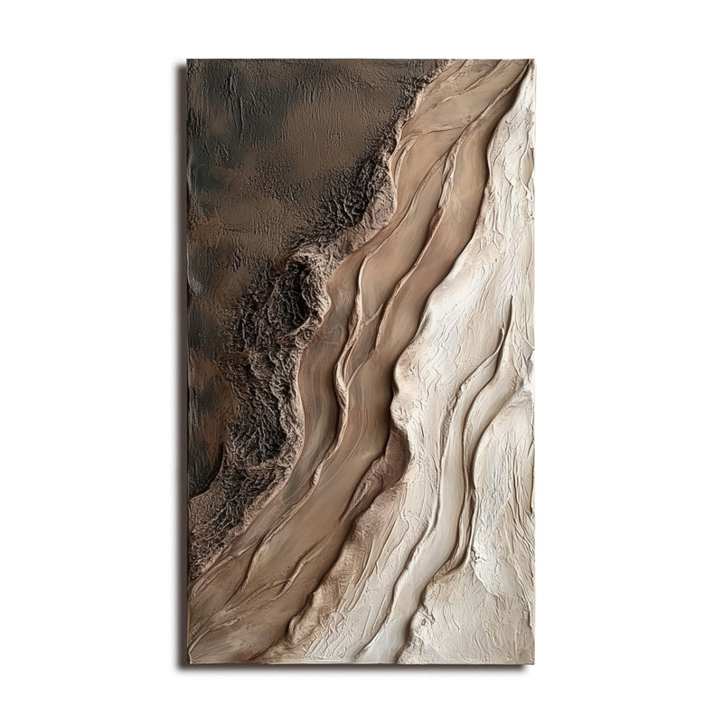 abstract textured painting in earth tones