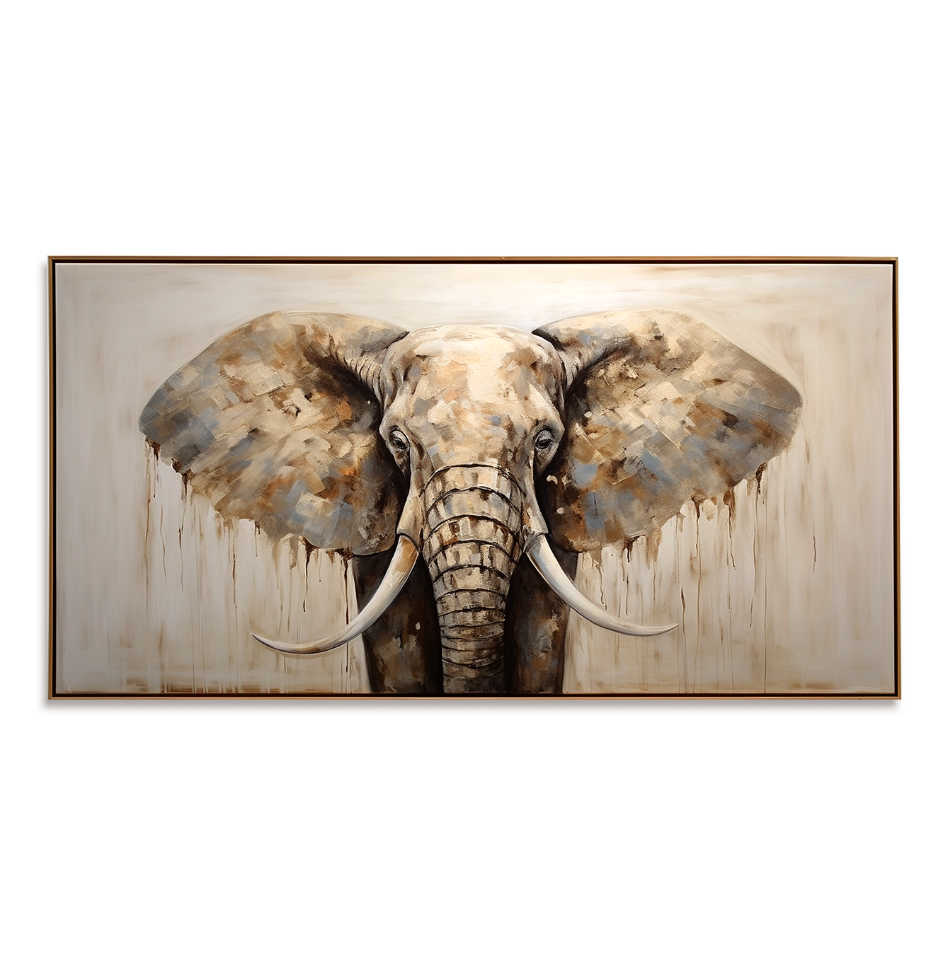 Majestic Stillness - Modern Elephant Portrait Oil Painting