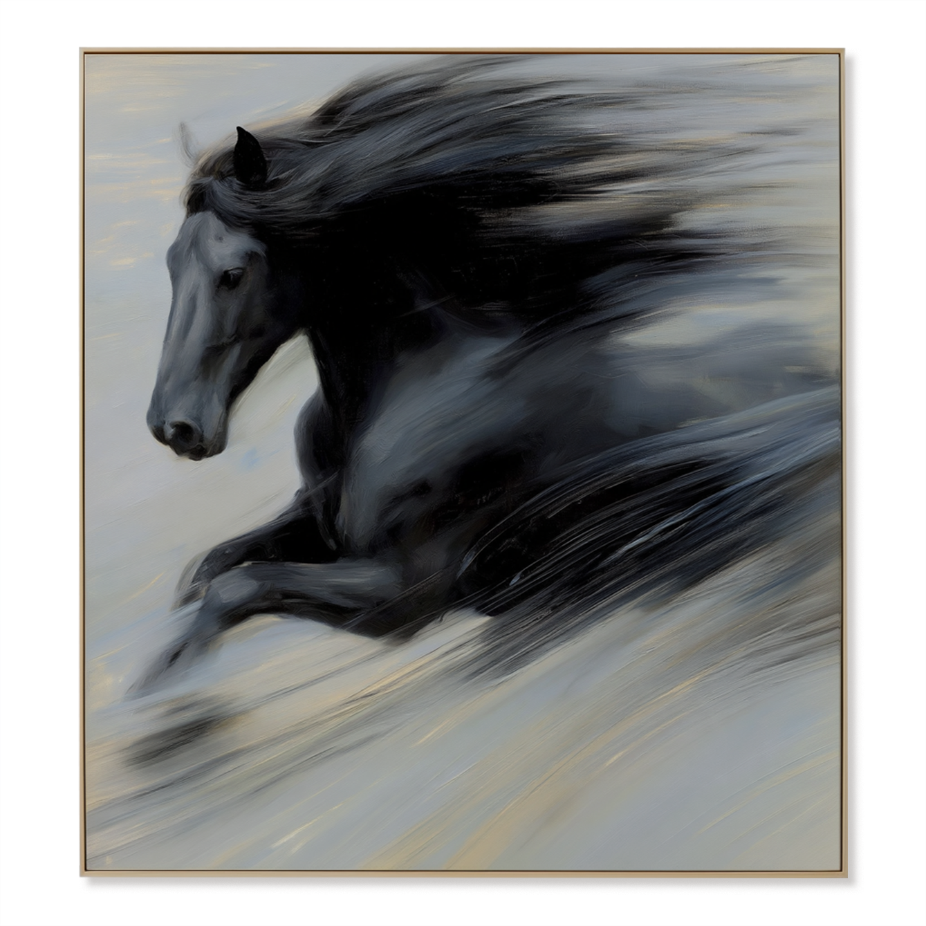 Velocity Silence - Black Horse Canvas Art