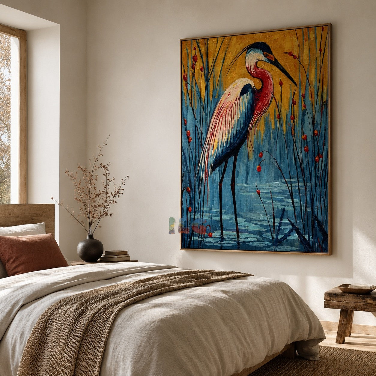 Amber Marsh Heron – Bird Wall Art