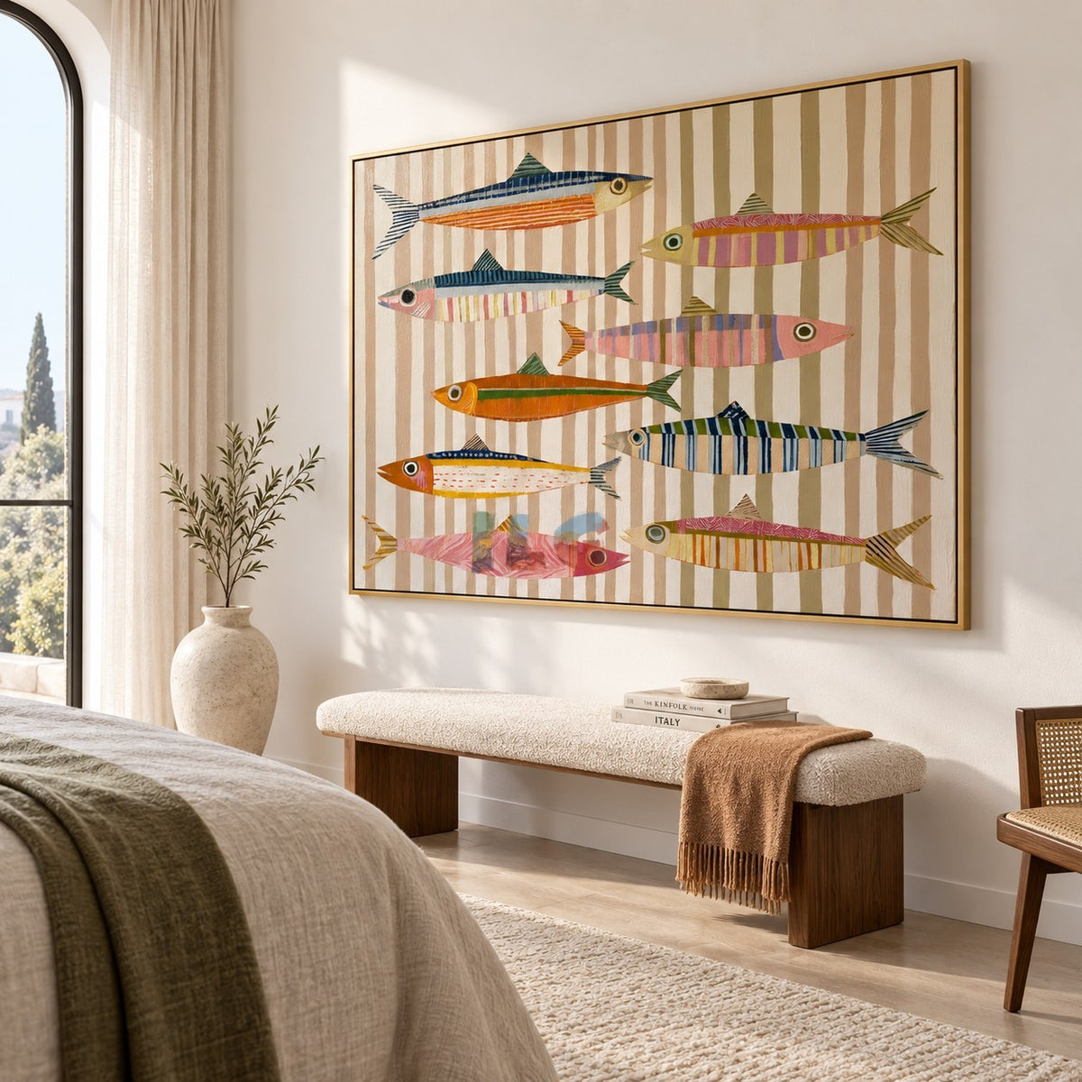 Colorful Fish Harmony – Coastal Abstract Wall Art