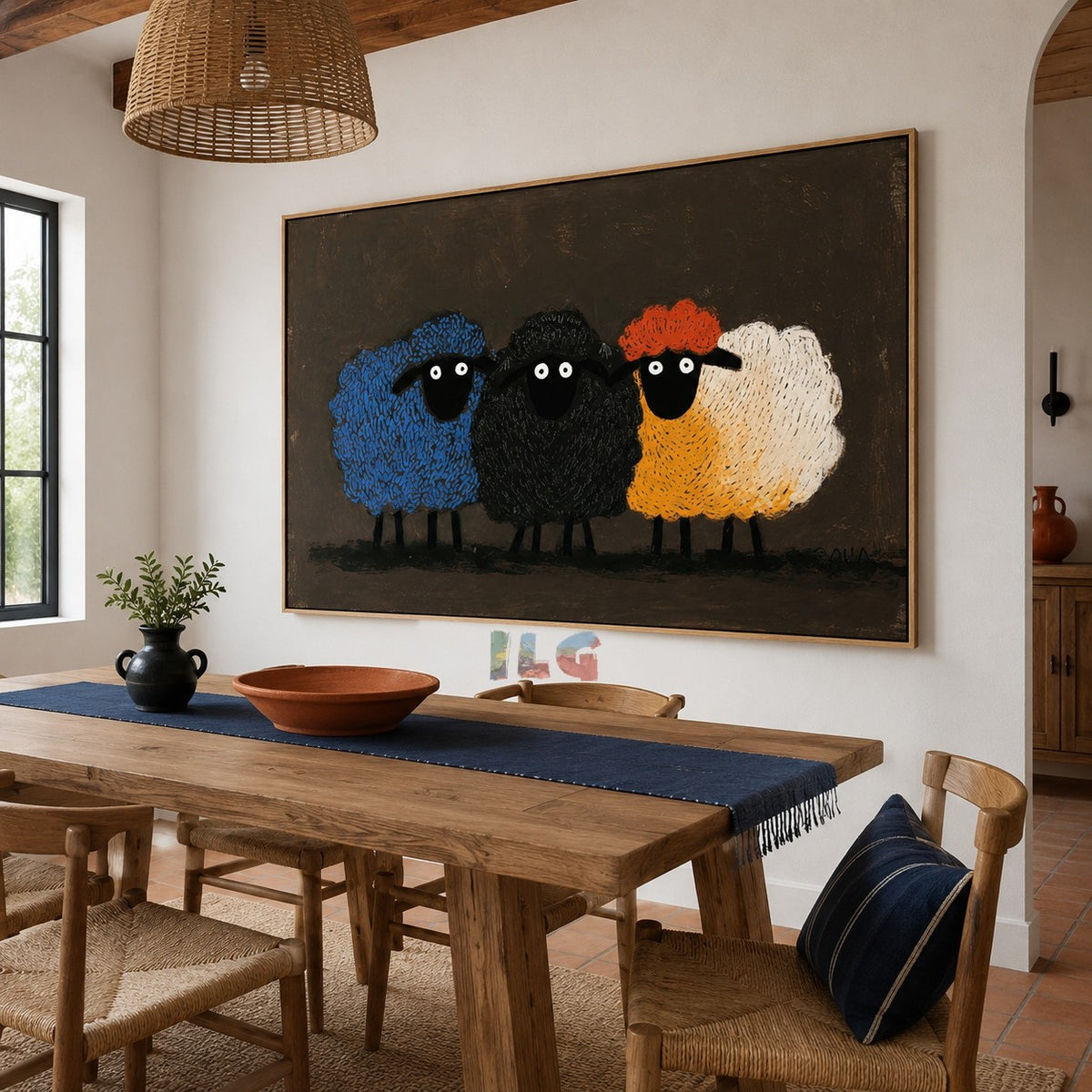 Colorful Flock Friends – Sheep Wall Art