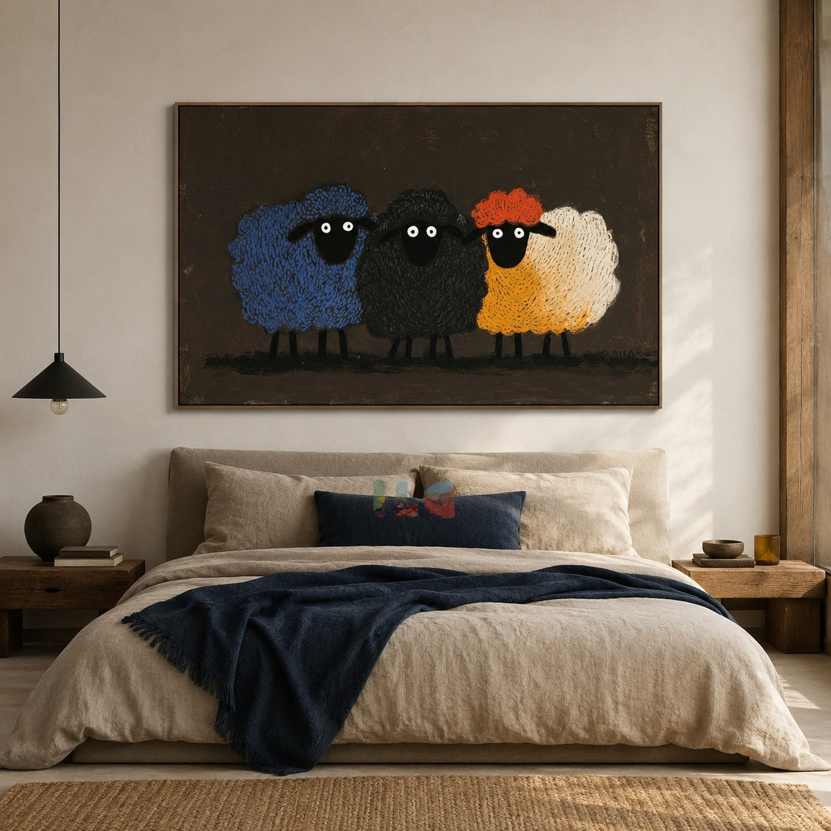 Colorful Flock Friends – Sheep Wall Art