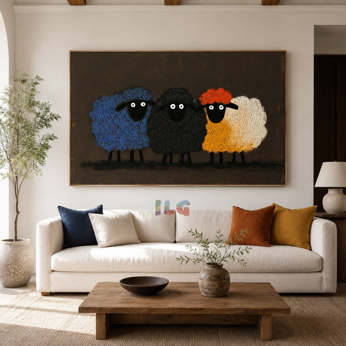 Colorful Flock Friends – Sheep Wall Art