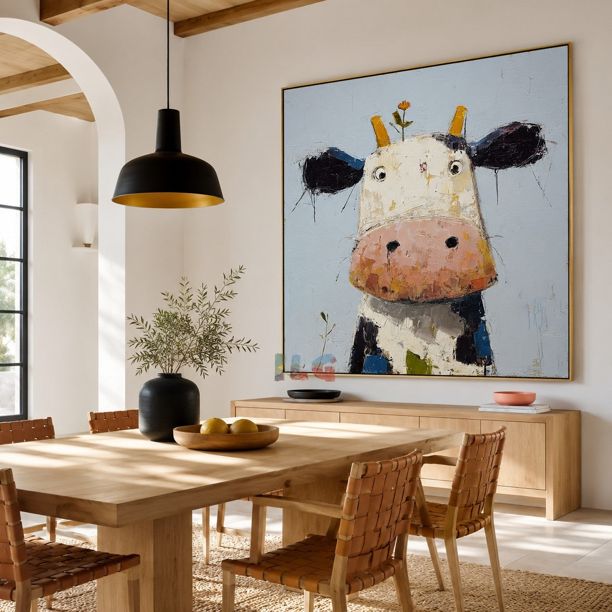 Playful Meadow Cow – Animal Wall Art