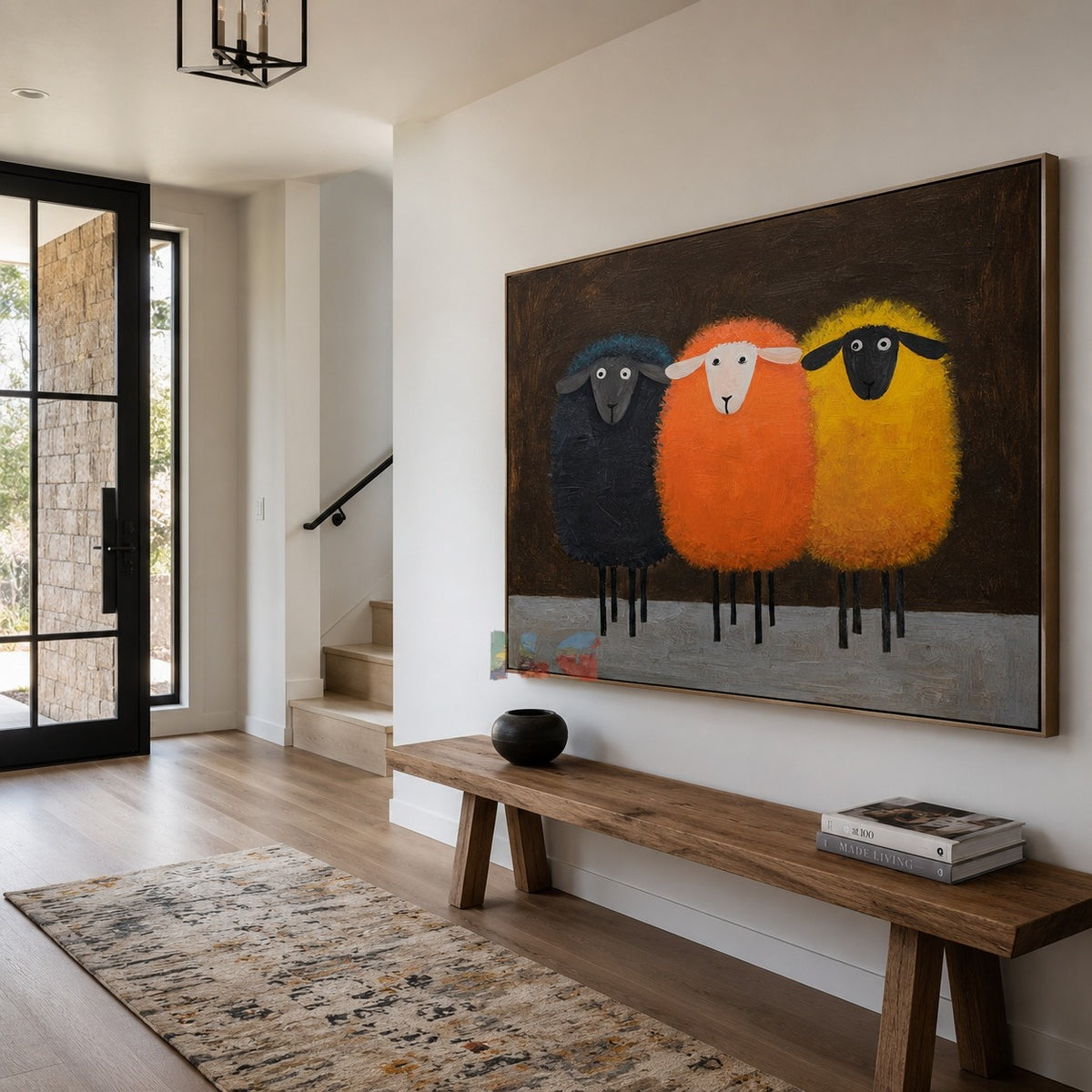 Woolly Farmhouse Trio – Sheep Wall Art