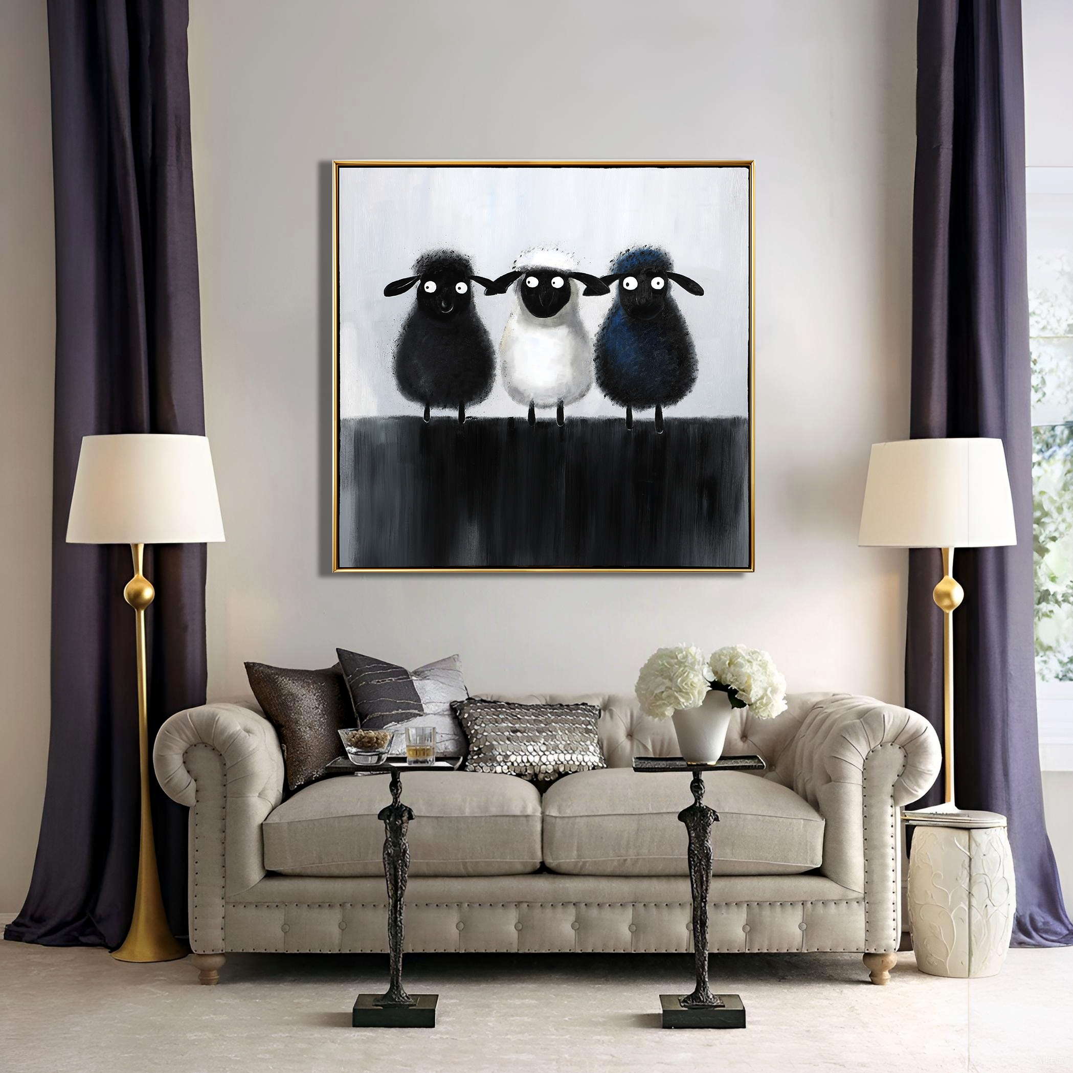 Three Little Woolies – Modern Cute Sheep Art