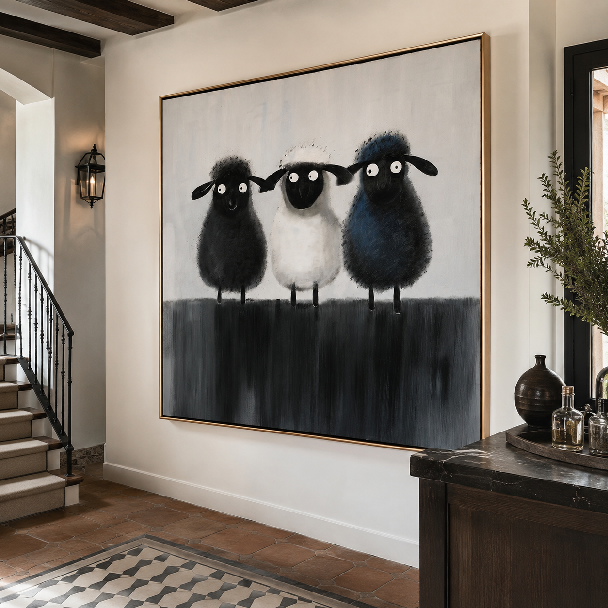 Three Little Woolies – Modern Cute Sheep Art
