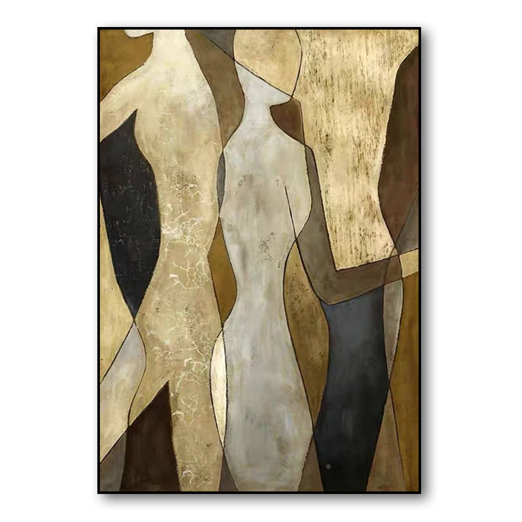 Dialogue-Abstract Oil Painting on Canvas | Modern Textured Wall Art for Living Room
