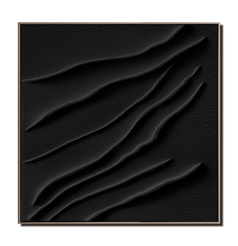 black abstract painting for modern decor