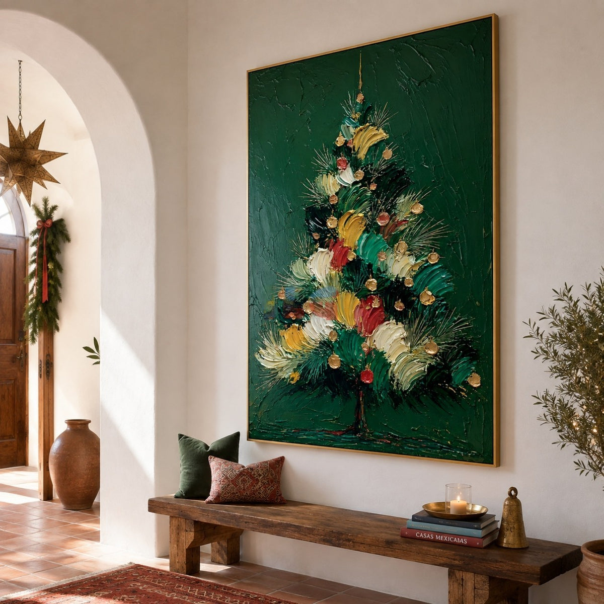 Enchanted Evergreen Night – Christmas Tree Textured Wall Art