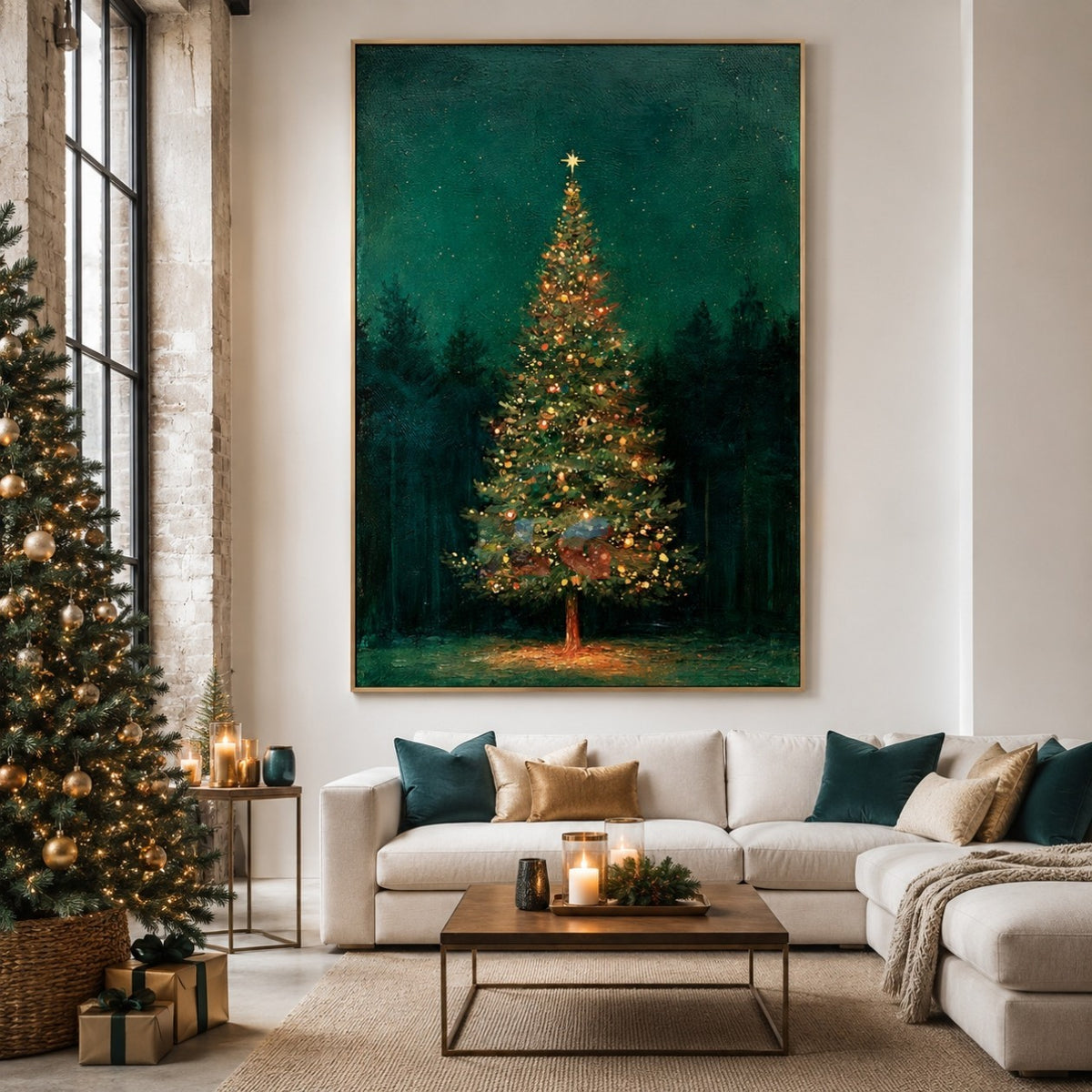 Noel Forest Radiance – Christmas Tree Textured Wall Art