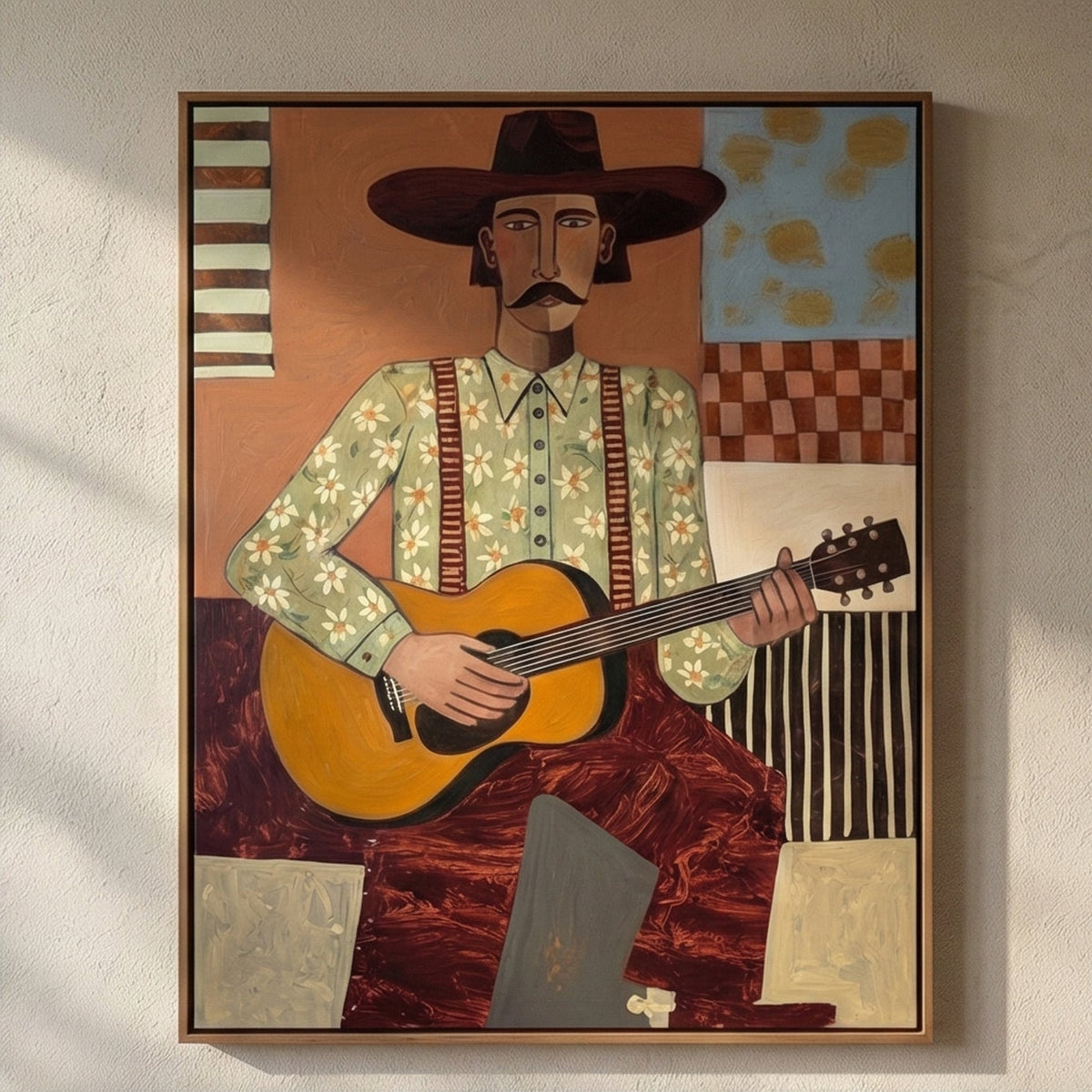 Melody in Bloom – Hand-Painted 3D Abstract Musician Canvas