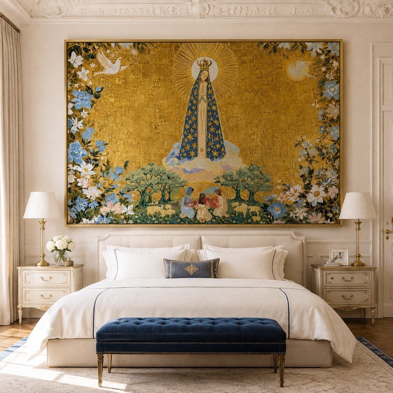 Blessed Garden of Light – Ornate Devotional Floral Wall Art