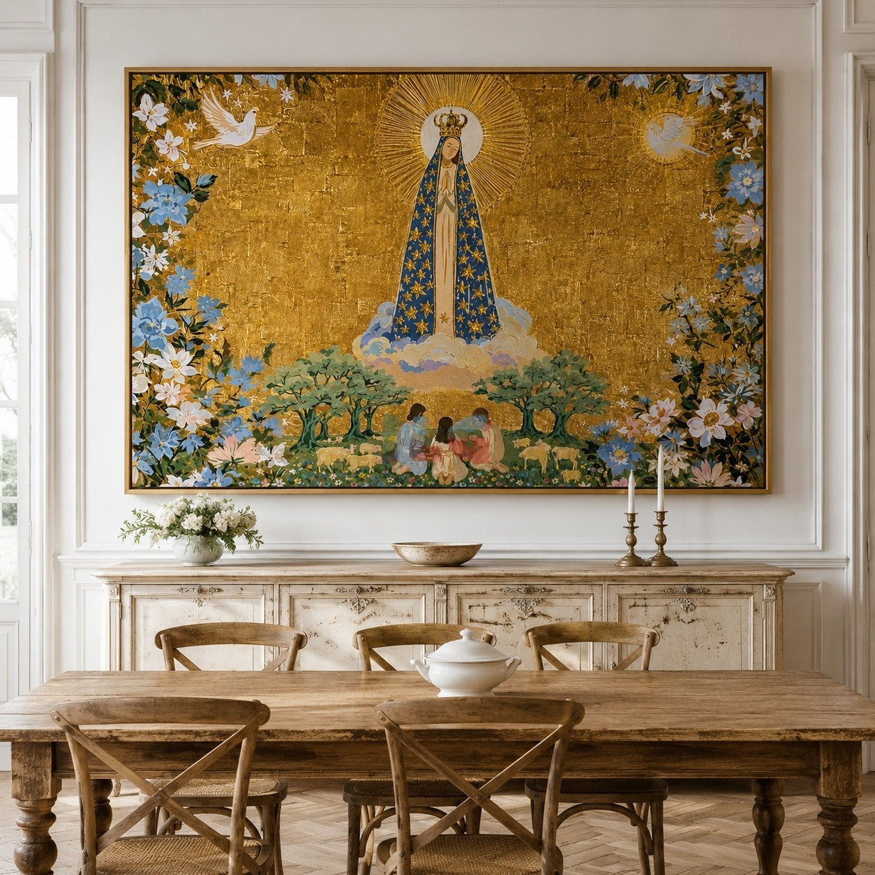 Blessed Garden of Light – Ornate Devotional Floral Wall Art