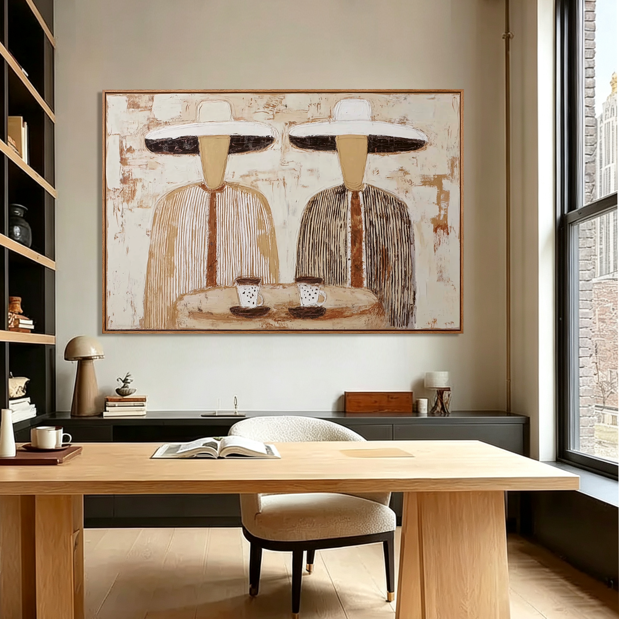 Desert Walk – Hand-Painted Minimalist Oil Painting