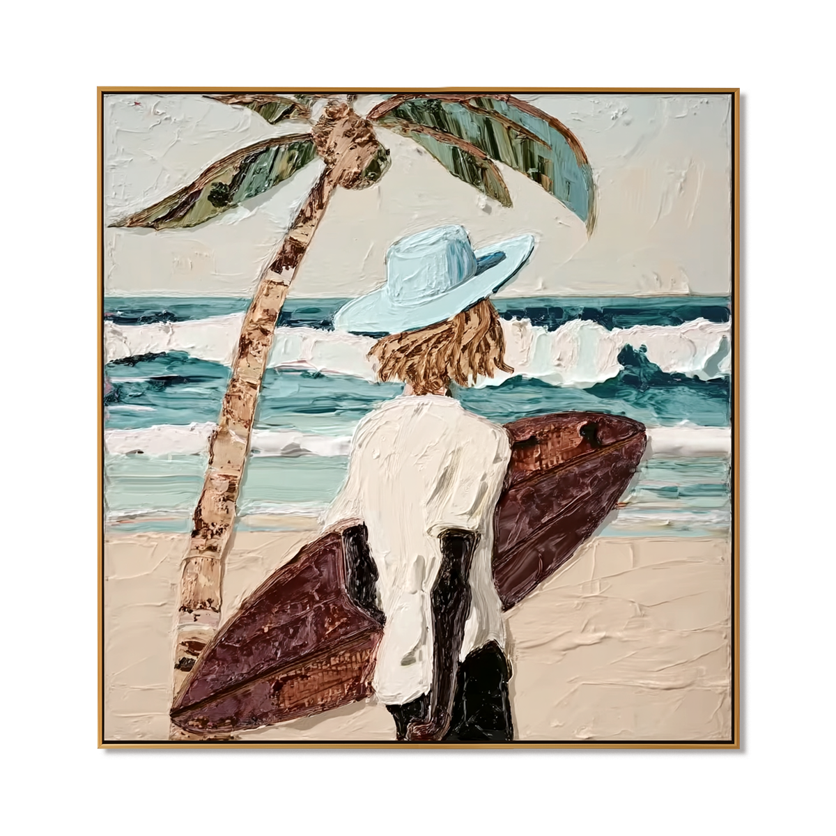 Azure Solitude – Coastal Surfboard Ocean Wall Art