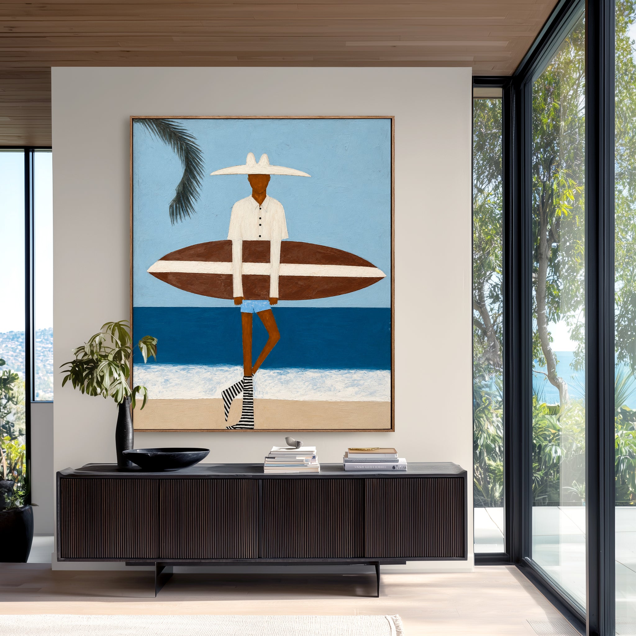 Azure Tidekeeper – Coastal Figurative Wall Art