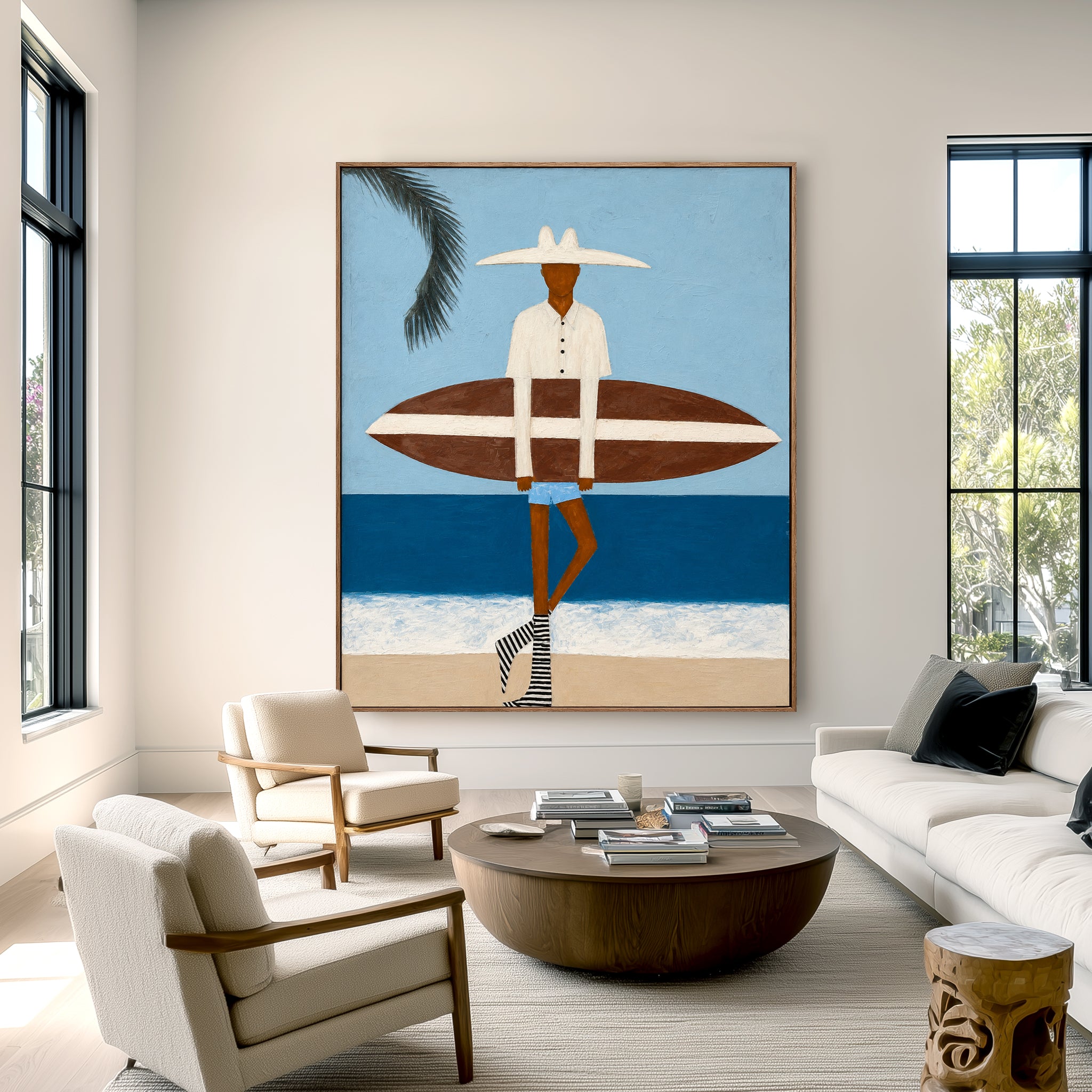 Azure Tidekeeper – Coastal Figurative Wall Art